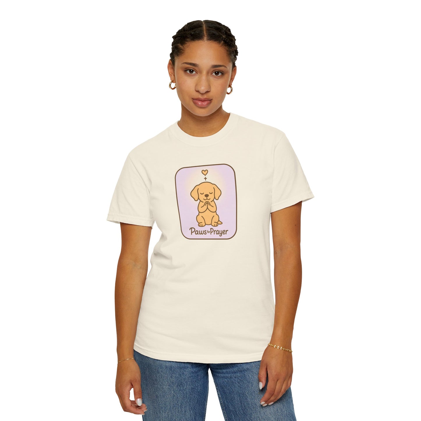 Prayerful Paws Unisex T-Shirt, Dog Lover Gift, Cute Pet Tee, Animal Prayer Shirt, Casual Animal Tees, Gift for Dog Owners