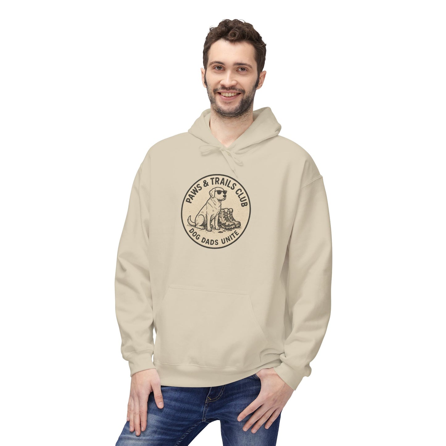 Dog Dad Fleece Hoodie, Unisex Softstyle Hooded Sweatshirt, Perfect Gift for Dog Lovers, Comfortable and Stylish
