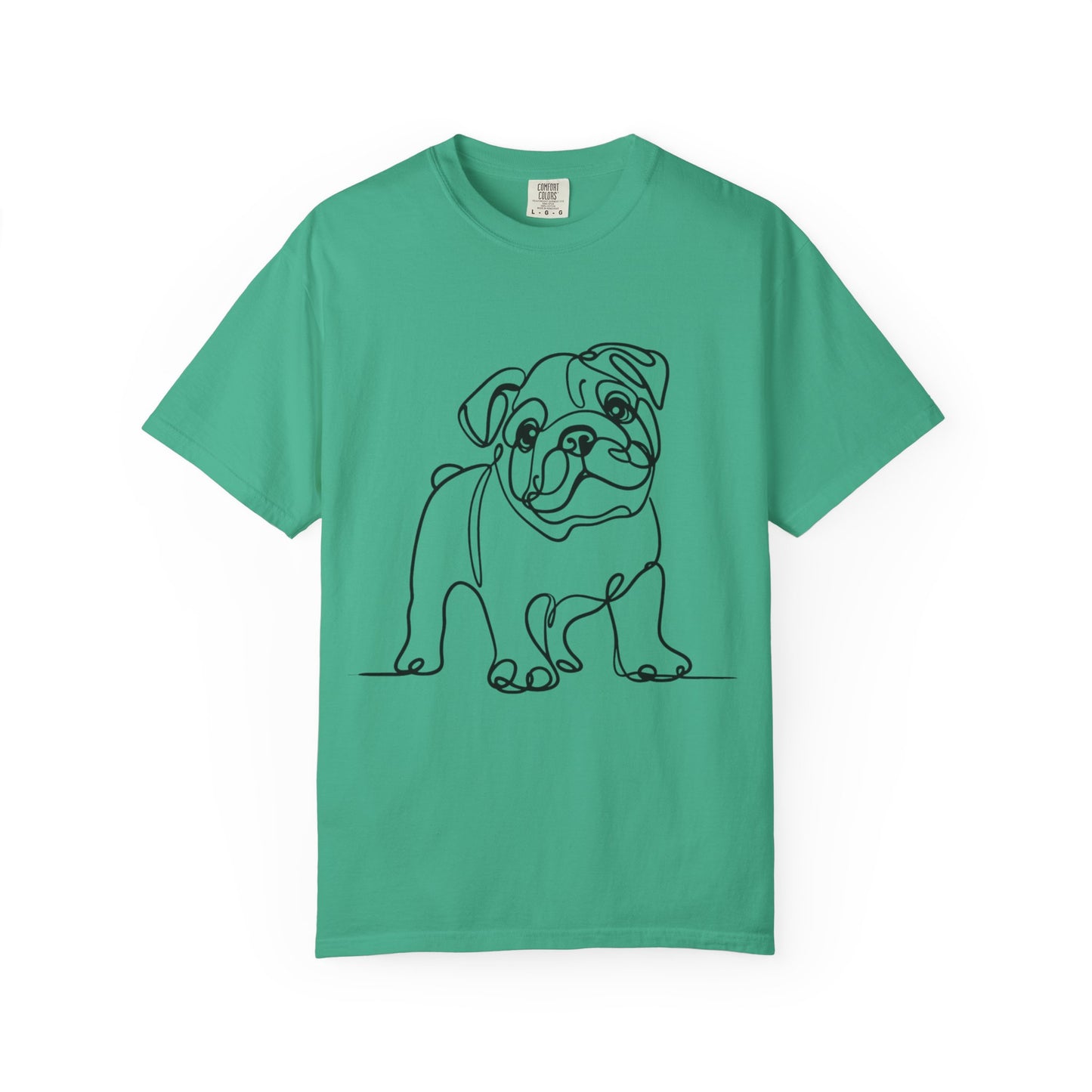 Unisex Garment-Dyed T-shirt with Minimalist Bulldog Design