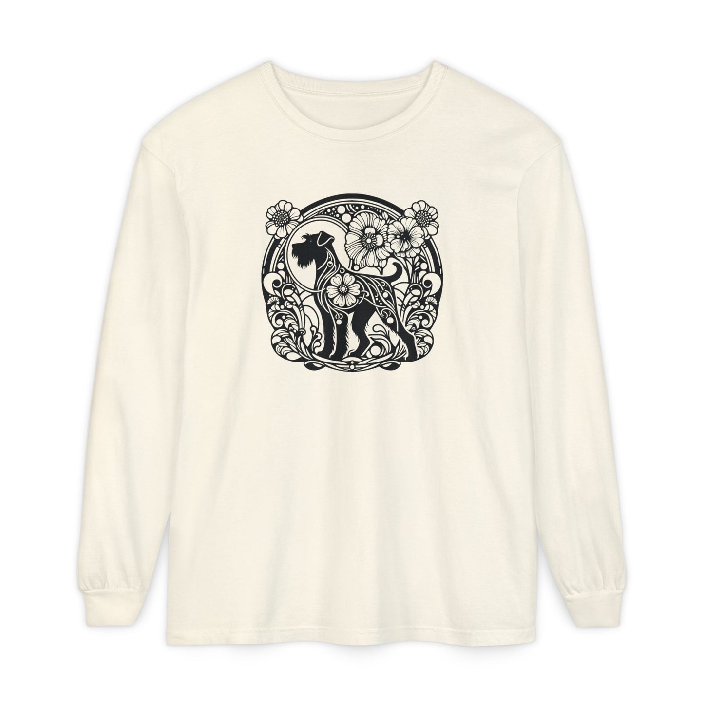 Floral Dog Long Sleeve T-Shirt - Unisex Tee for Animal Lovers