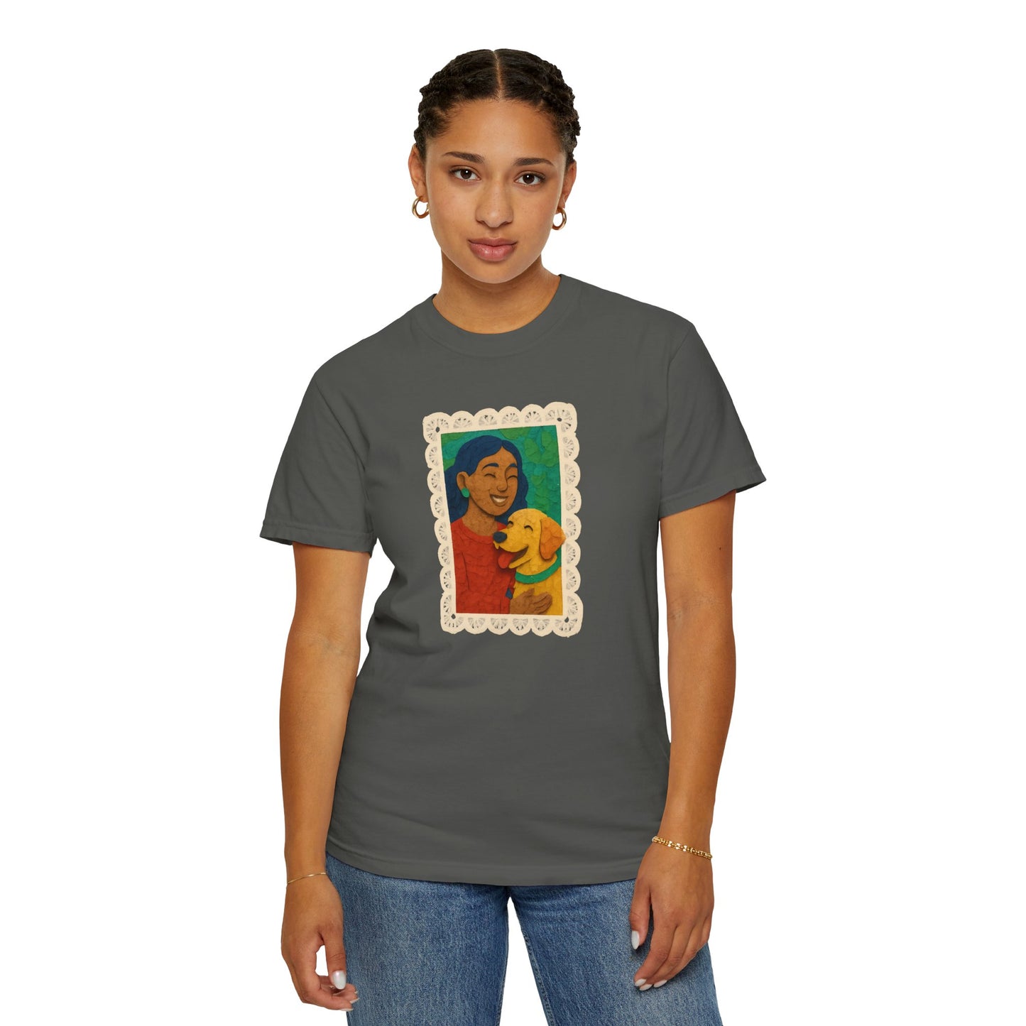 Dog Mom T-shirt - Unisex Garment-Dyed Tee for Dog Lovers
