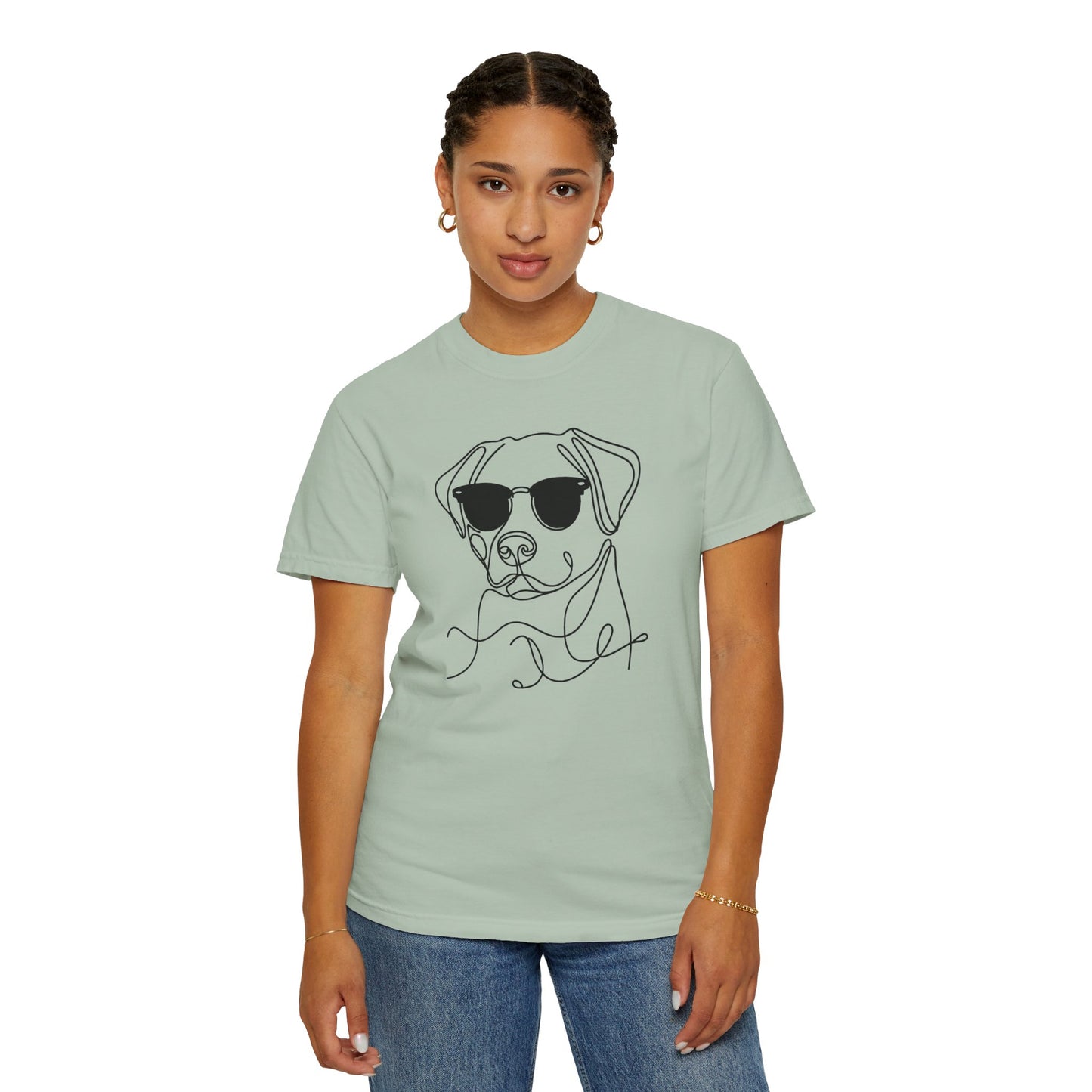 Cool Dog Line Art T-Shirt, Pet Lover Gift, Unisex Tee, Animal Lover Shirt, Casual Wear, Dog Mom Gift, Birthday Present, Dog Themed Apparel