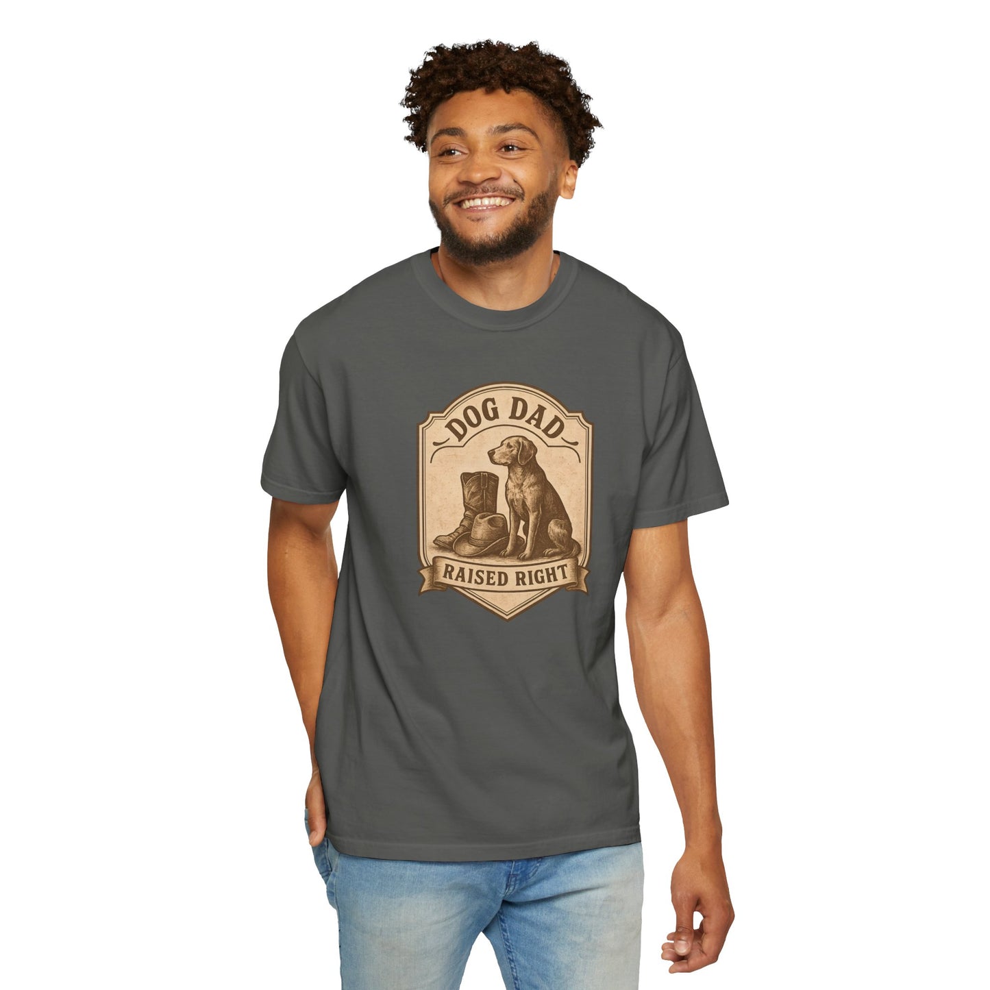 Dog Dad Raised Right T-Shirt, Gift for Dog Lovers, Cute Pet Apparel, Funny Dog Dad Tee, Unisex Casual Wear