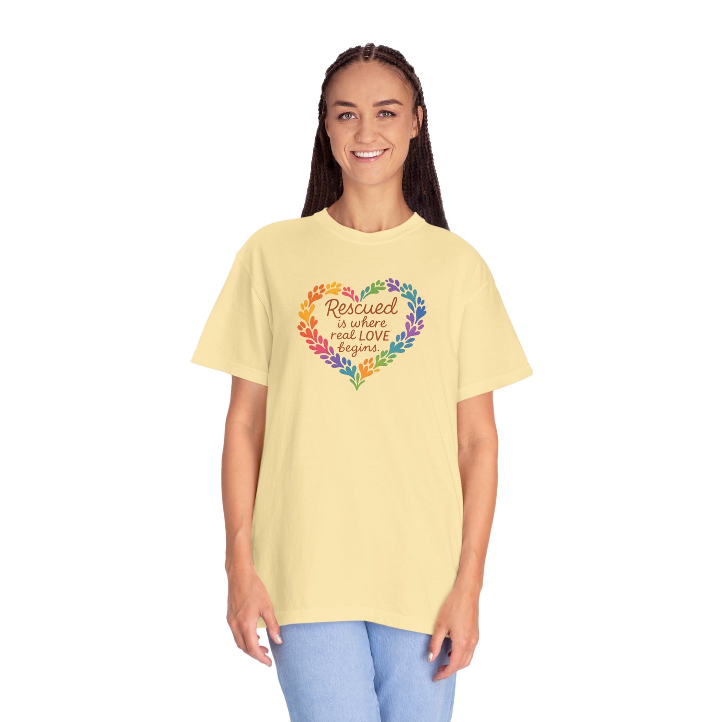Heartwarming Rescue T-Shirt for Animal Lovers, Gift for Pet Owners, Adoption Day, Love Your Pet, Eco-Friendly Apparel