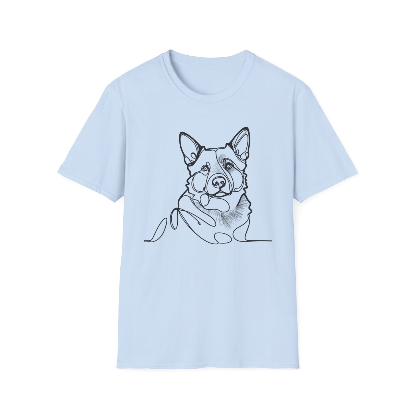 🖤 True Grit – Blue Heeler Line Art Tee – Minimalist Dog Outline Design