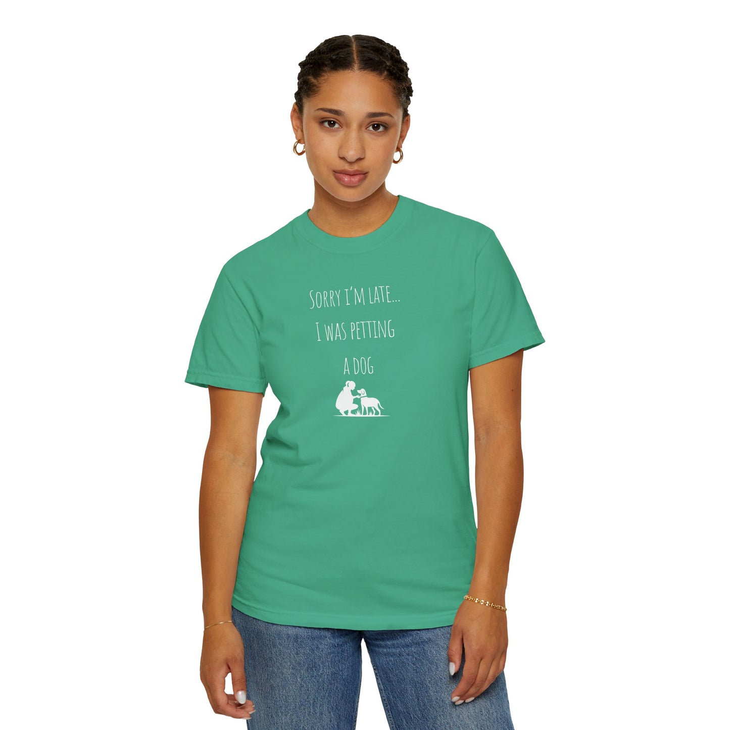 Dog Lover's Unisex T-Shirt - "Sorry I'm Late... I Was Petting a Dog"