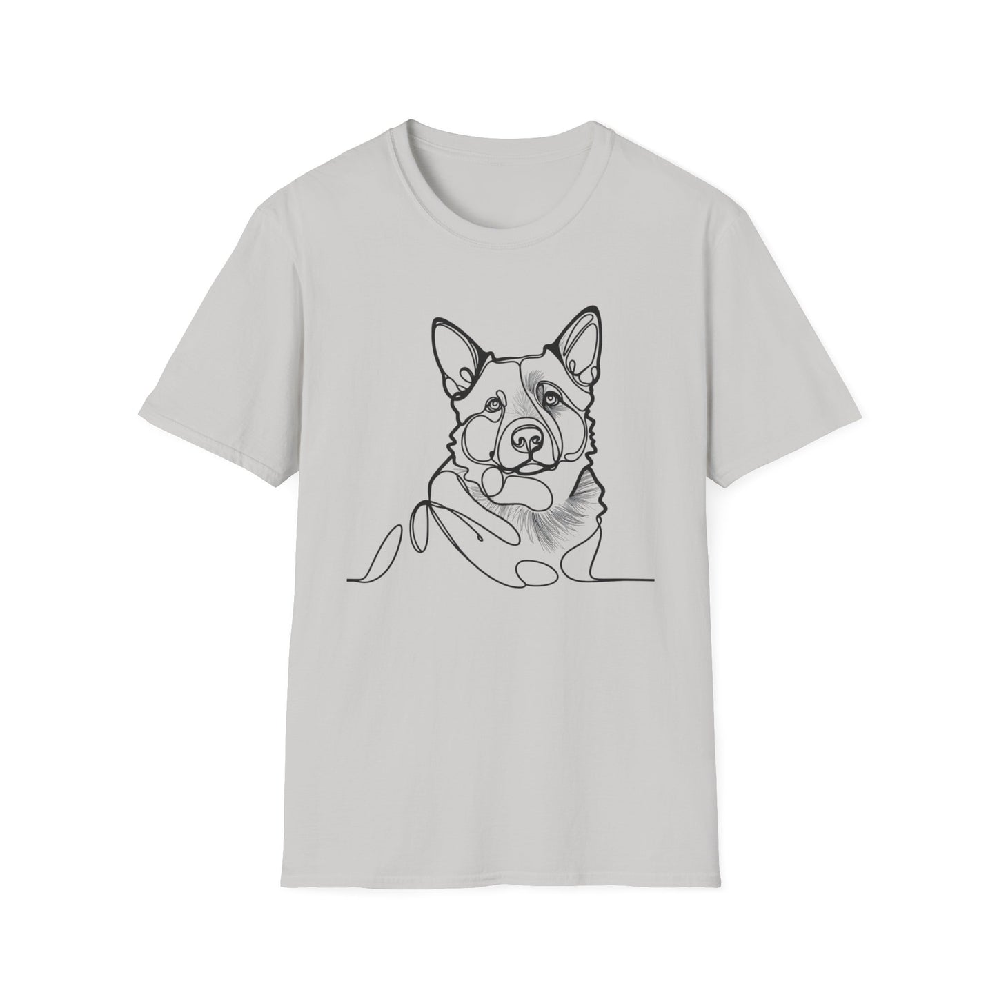 🖤 True Grit – Blue Heeler Line Art Tee – Minimalist Dog Outline Design