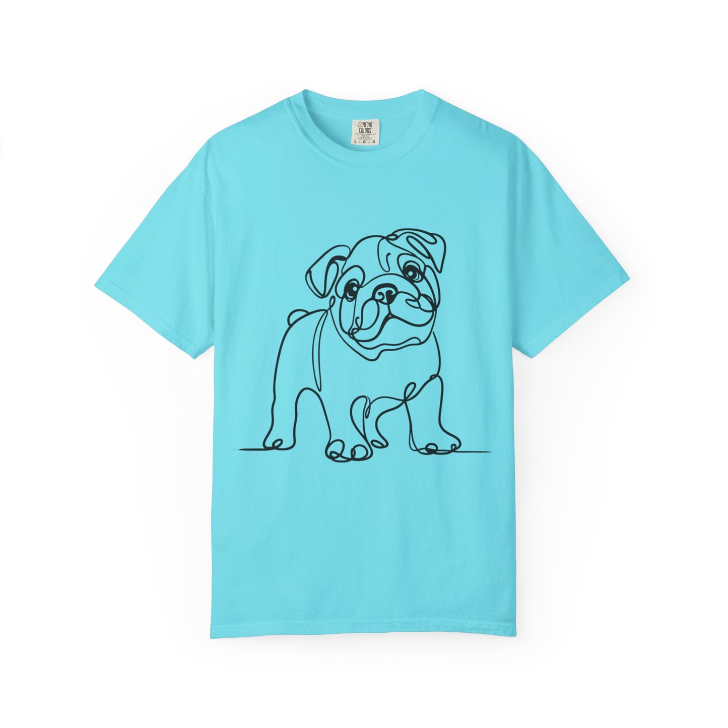 Unisex Garment-Dyed T-shirt with Minimalist Bulldog Design