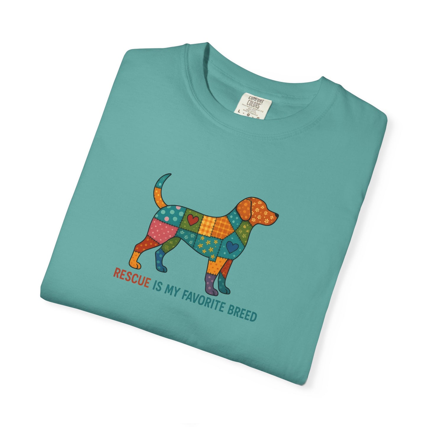 Colorful Dog Rescue T-Shirt, Gift for Dog Lovers, Adoption Awareness Tee, Casual Wear for Animal Lovers, Eco-Friendly Fashion