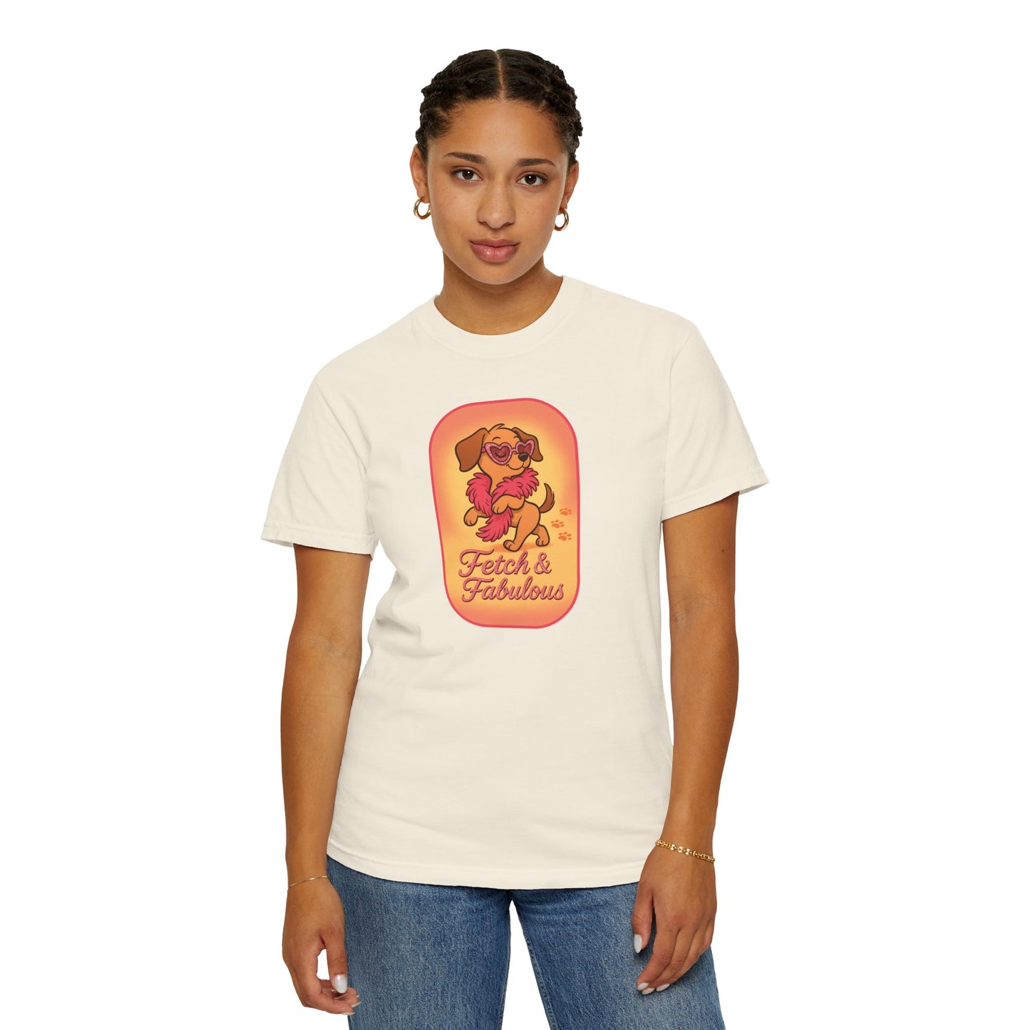 Fetch & Fabulous Dog Lover T-Shirt | Unisex Garment-Dyed Tee for Dog Owners, Pet Lovers, Birthday Gift, Casual Wear