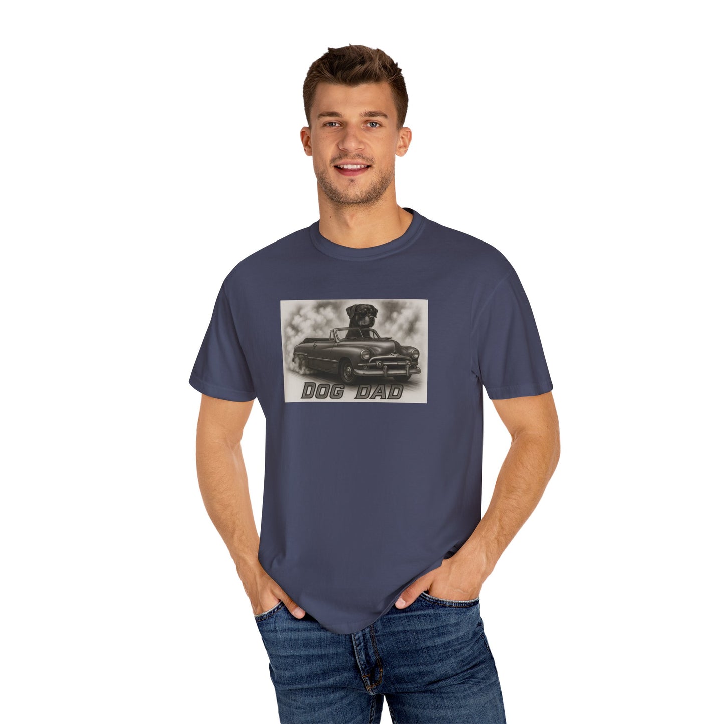 Dog Dad - Rottweiler - Cool Dogs in Cool Cars T-Shirt Collection | Funny Dog Lover Apparel for Men