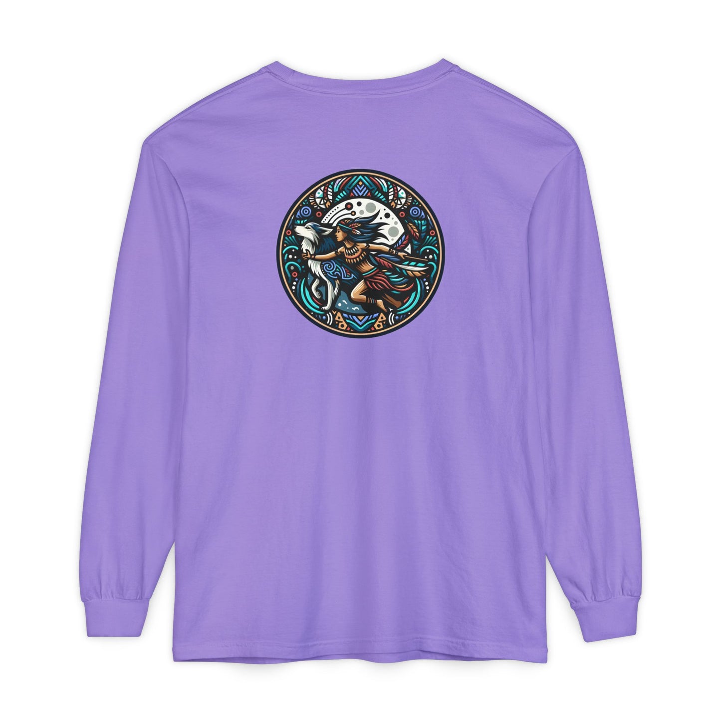 Mystical Indian Princess and a Wolf Long sleeve Tee