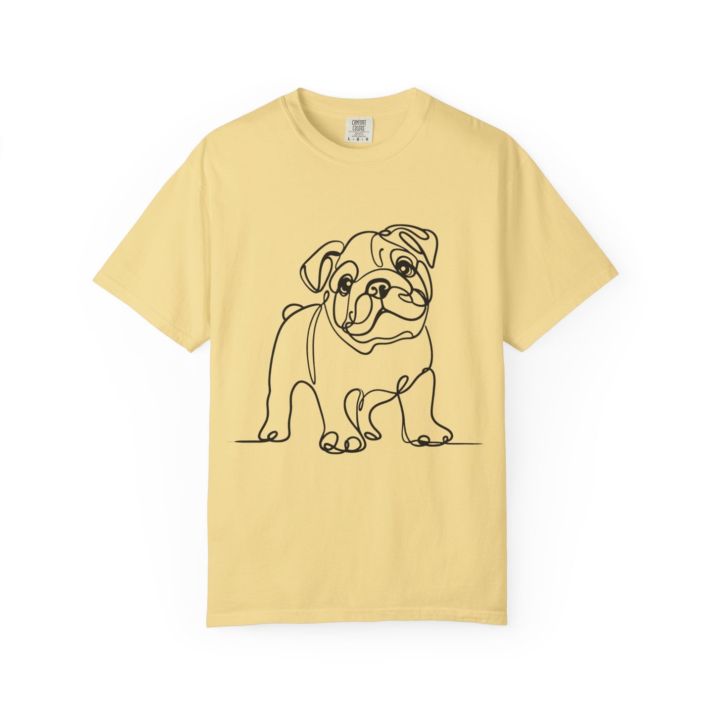 Unisex Garment-Dyed T-shirt with Minimalist Bulldog Design