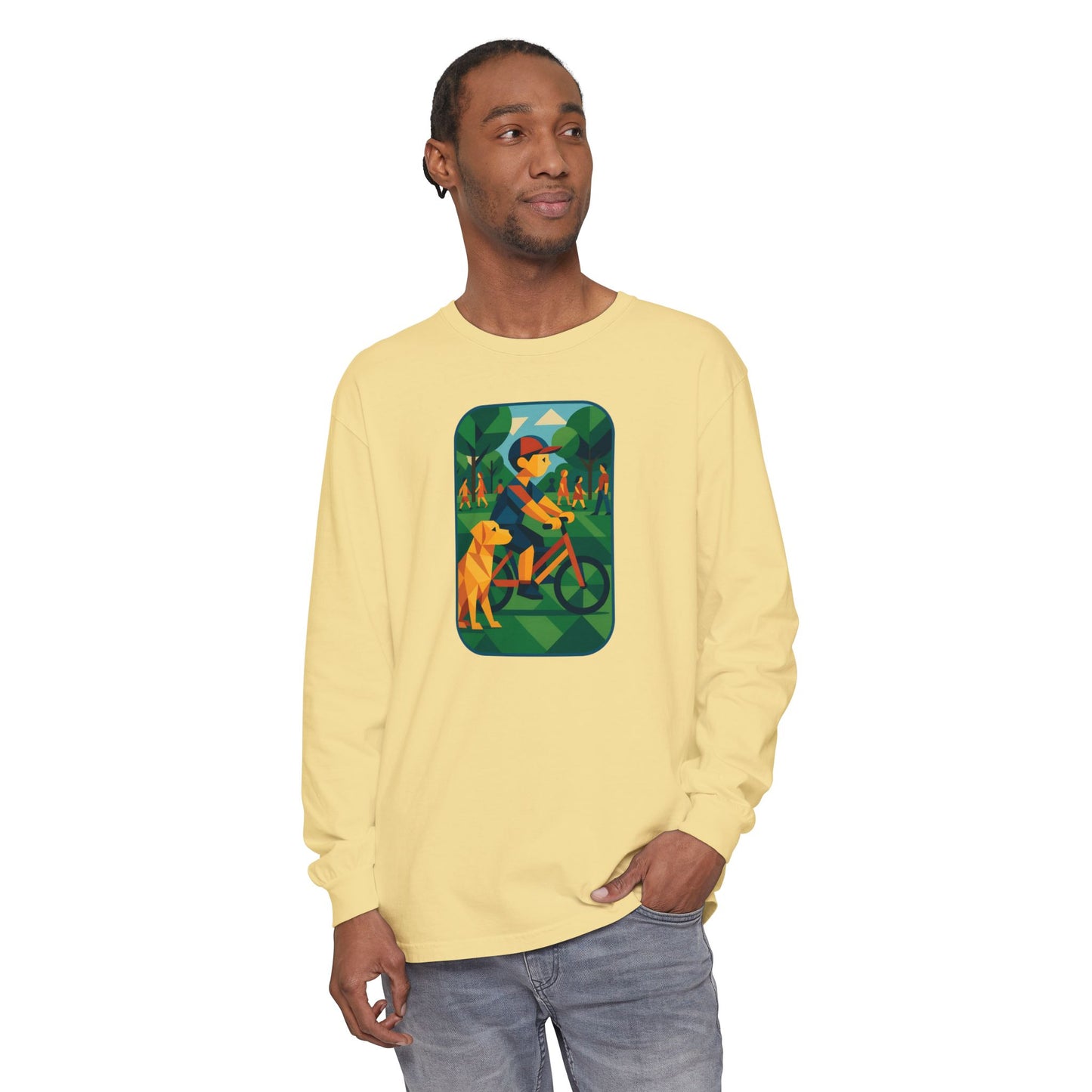 Park Walk Adventure T-Shirt, Eco-Friendly Tee, Dog Lover Apparel, Nature Print Shirt, Perfect for Outdoor Activities