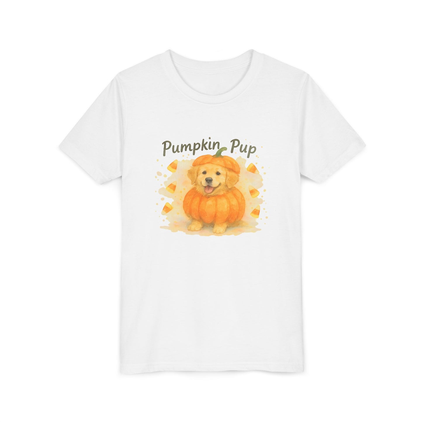Adorable Pumpkin Pup Youth Tee - Perfect for Fall, Halloween, Kids' Fashion, Animal Lovers, Gift for Celebrations