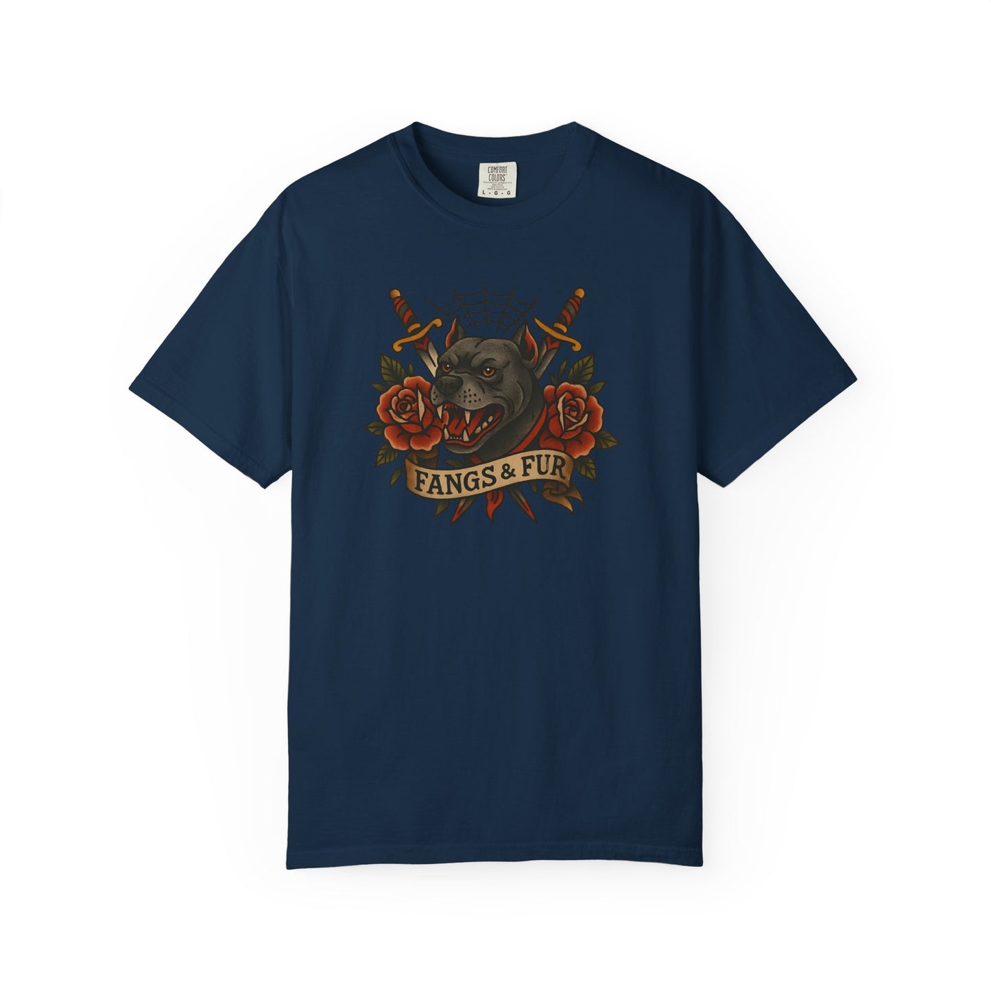 Fangs & Fur Unisex T-Shirt, Gothic Tee, Halloween Apparel, Alternative Fashion, Cat & Rose Design, Graphic T-Shirt