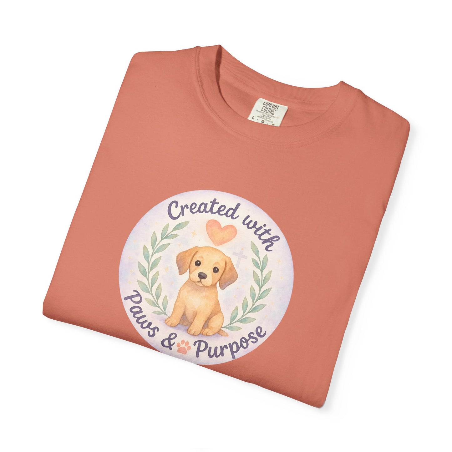 Created with Paws & Purpose T-Shirt, Pet Lover Gift, Dog Lover Apparel, Animal Rescue Support, Unique Gifts for Dog Owners