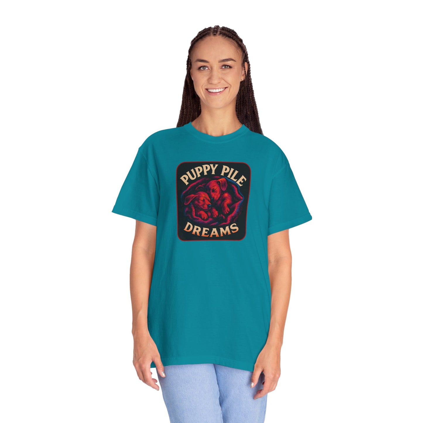Puppy Pile Dreams T-Shirt, Unisex Tee, Dog Lover Gift, Casual Wear, Comfortable Cotton Shirt, Fun Animal Graphic Tee