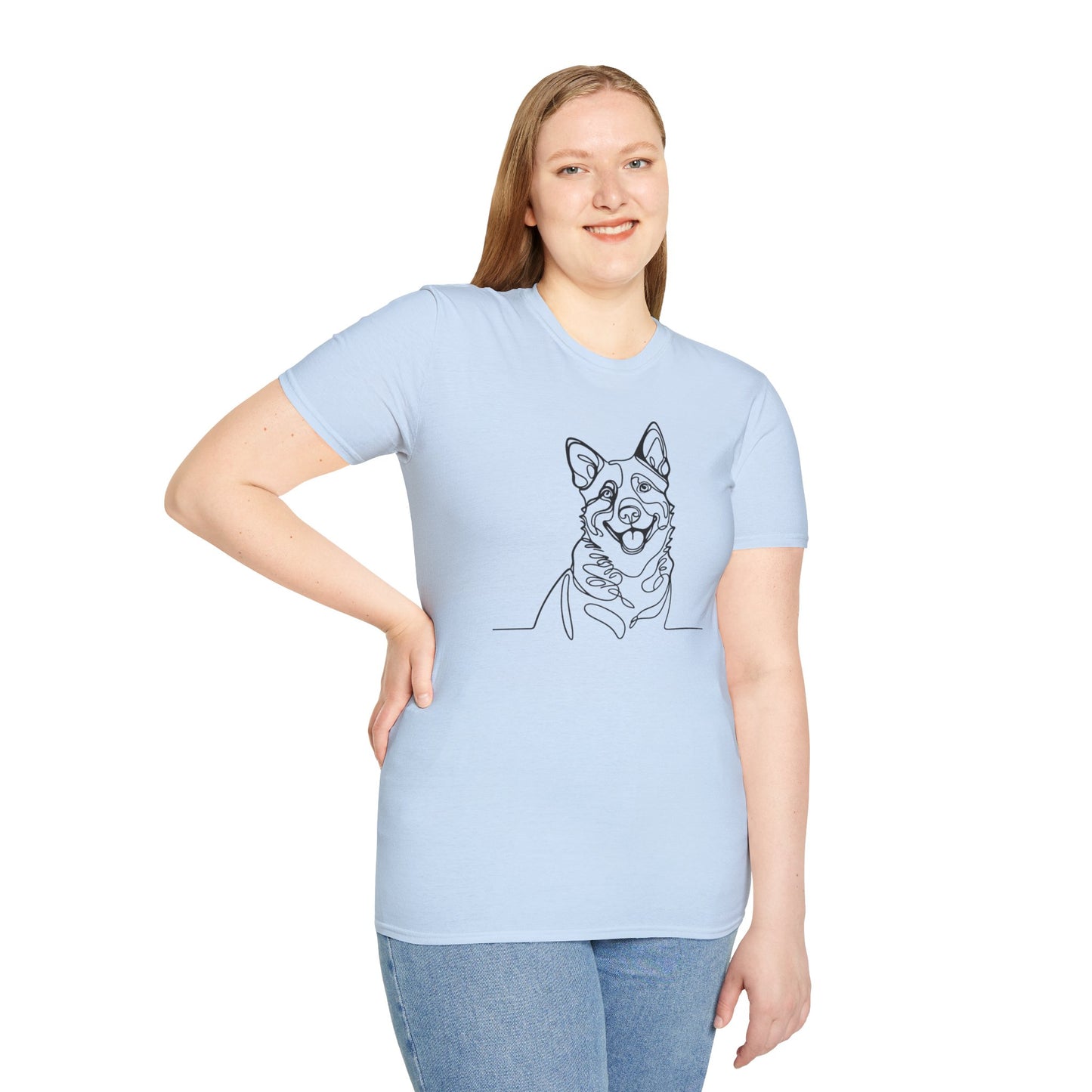 🖤 True Grit – Blue Heeler Line Art Tee