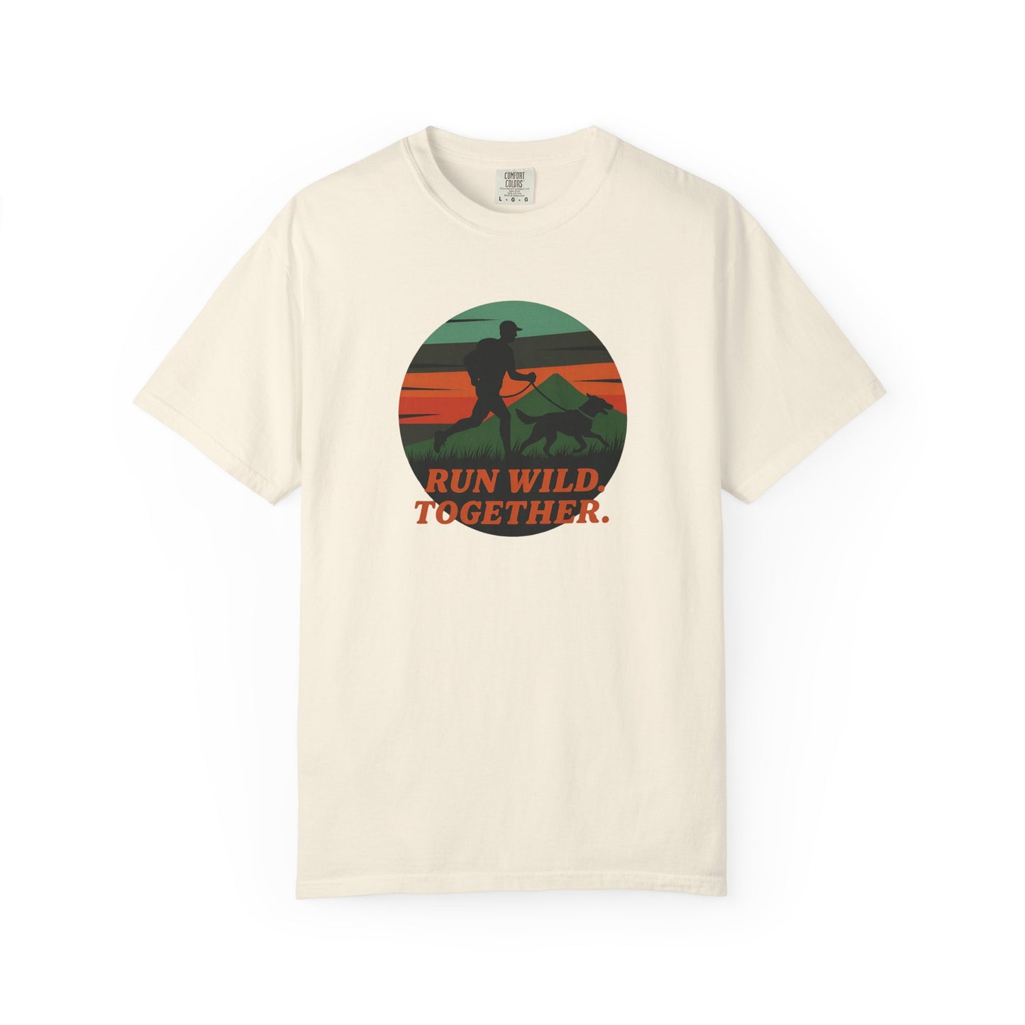 Canicross - Unisex Garment-Dyed T-Shirt - Run Wild Together Adventure Tee