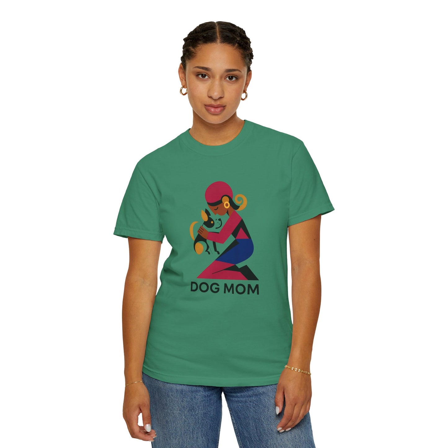 Dog Mom Garment-Dyed T-Shirt, Gift for Dog Lovers, Casual Wear, Pet Owner Apparel, Mother's Day Gift, Animal Lover Tee