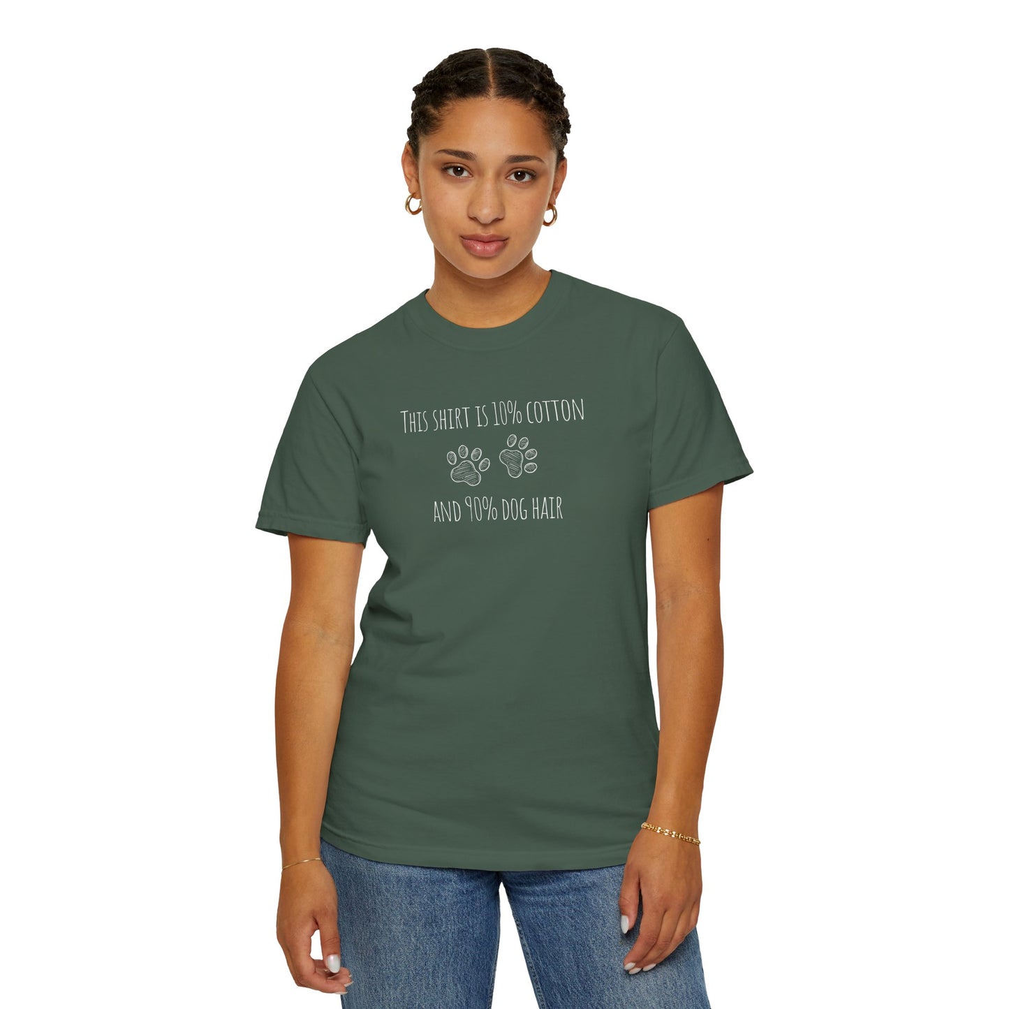 10% cotton 90% dog hair Unisex Garment-Dyed T-shirt - Casual Comfort for Trendsetters