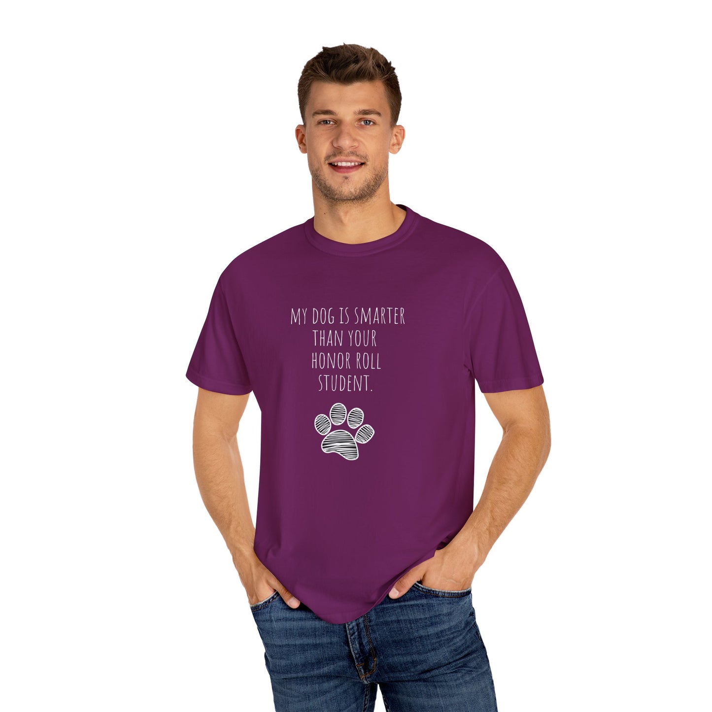Unisex Dog Lover T-Shirt - "My Dog Is Smarter Than Your Honor Roll Student" - Perfect Gift for Pet Parents