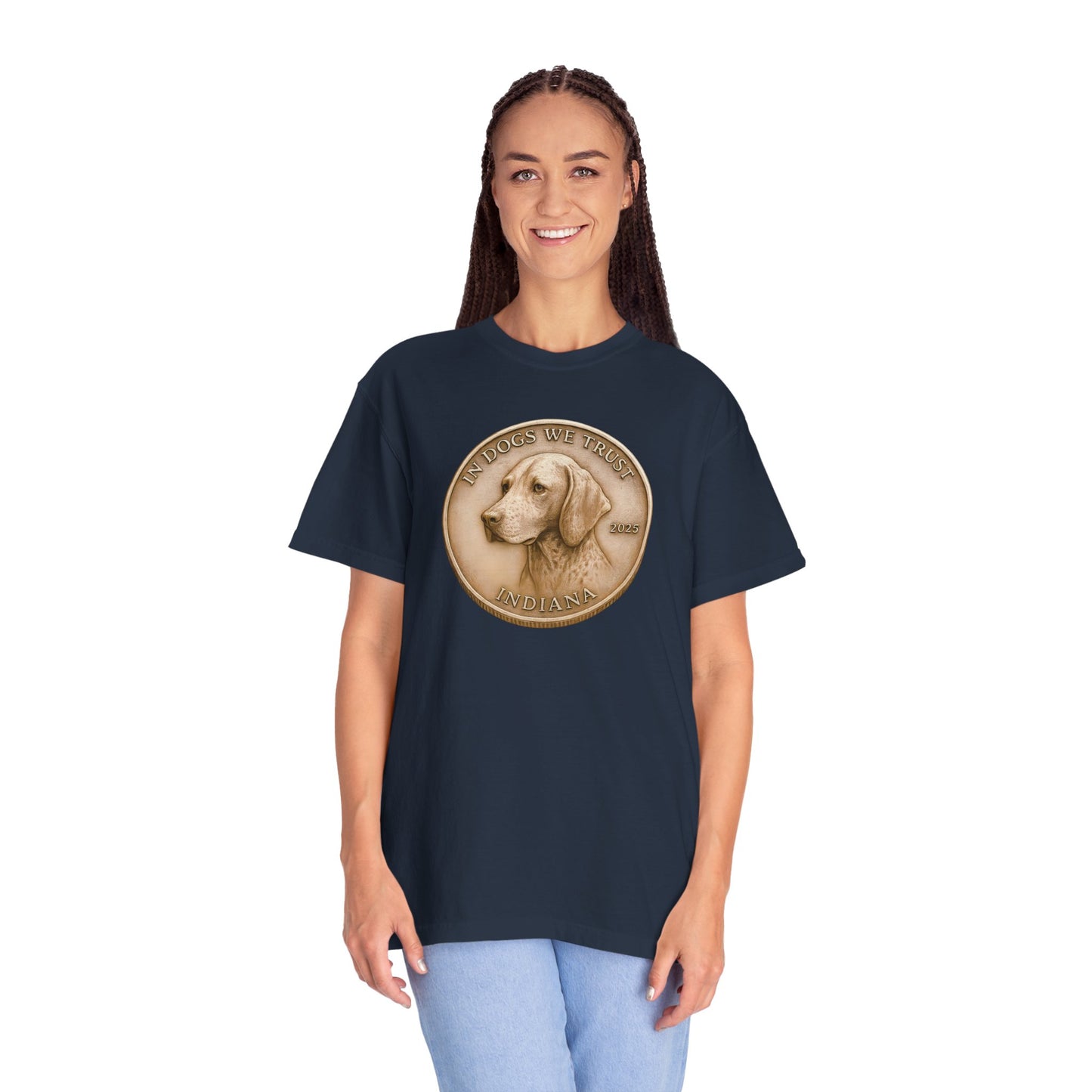 Indiana State Coin T-Shirt Collection - Proud Dog Breed Illustrations