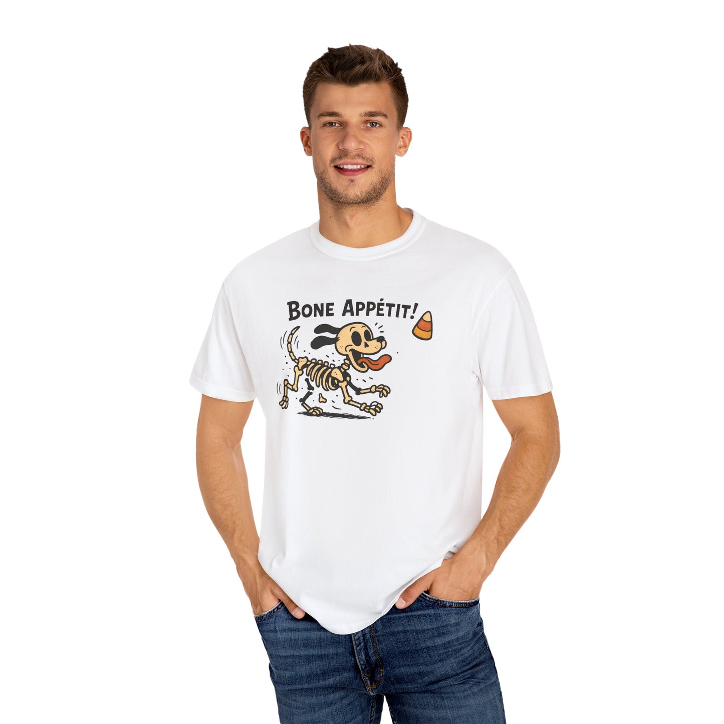 Funny Dog Skeleton T-shirt, Halloween Humor Shirt, Gift for Pet Lovers, Casual Tee, Unisex Vintage Style