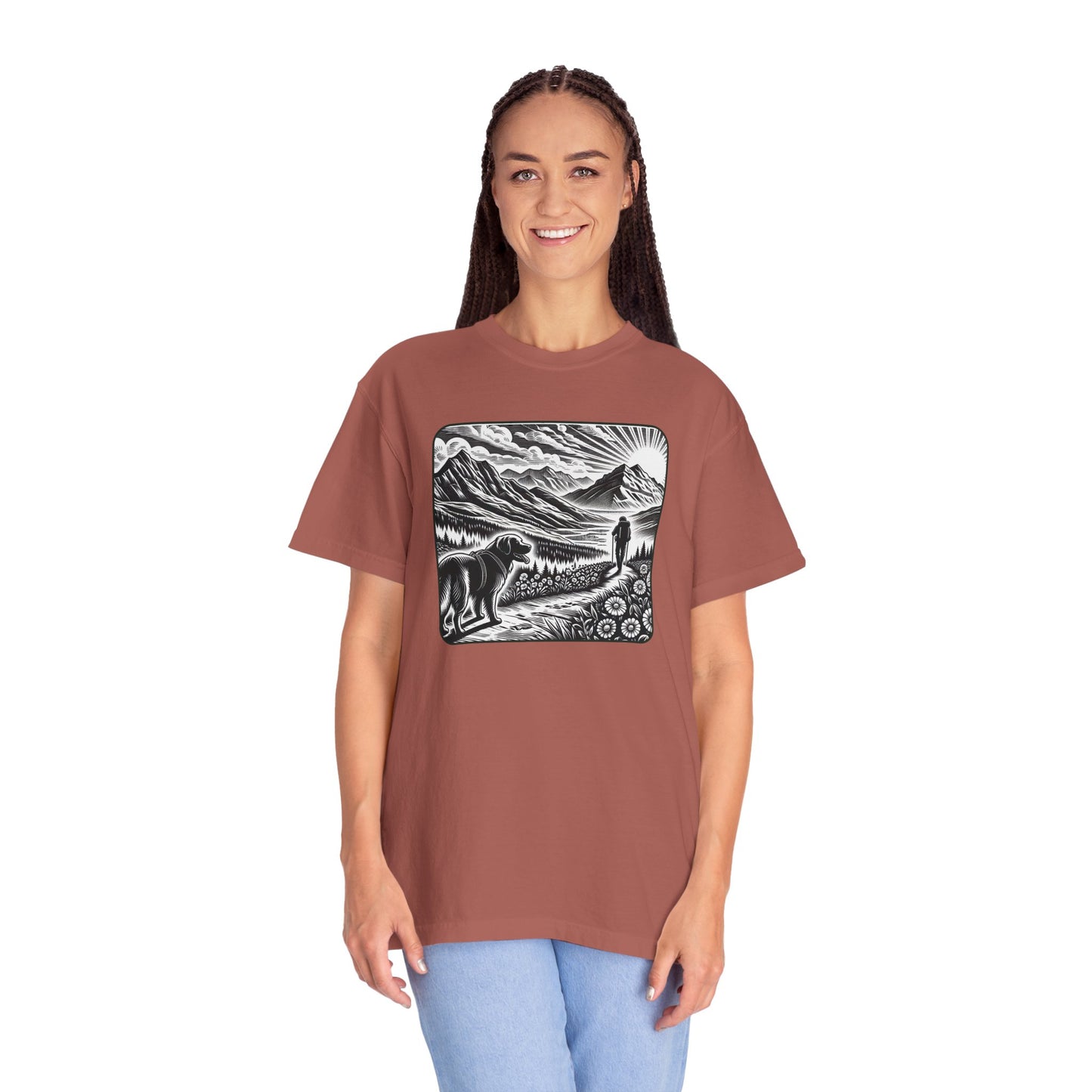 Hiker Unisex Garment-Dyed T-Shirt with Nature Design - Perfect for Outdoor Lovers