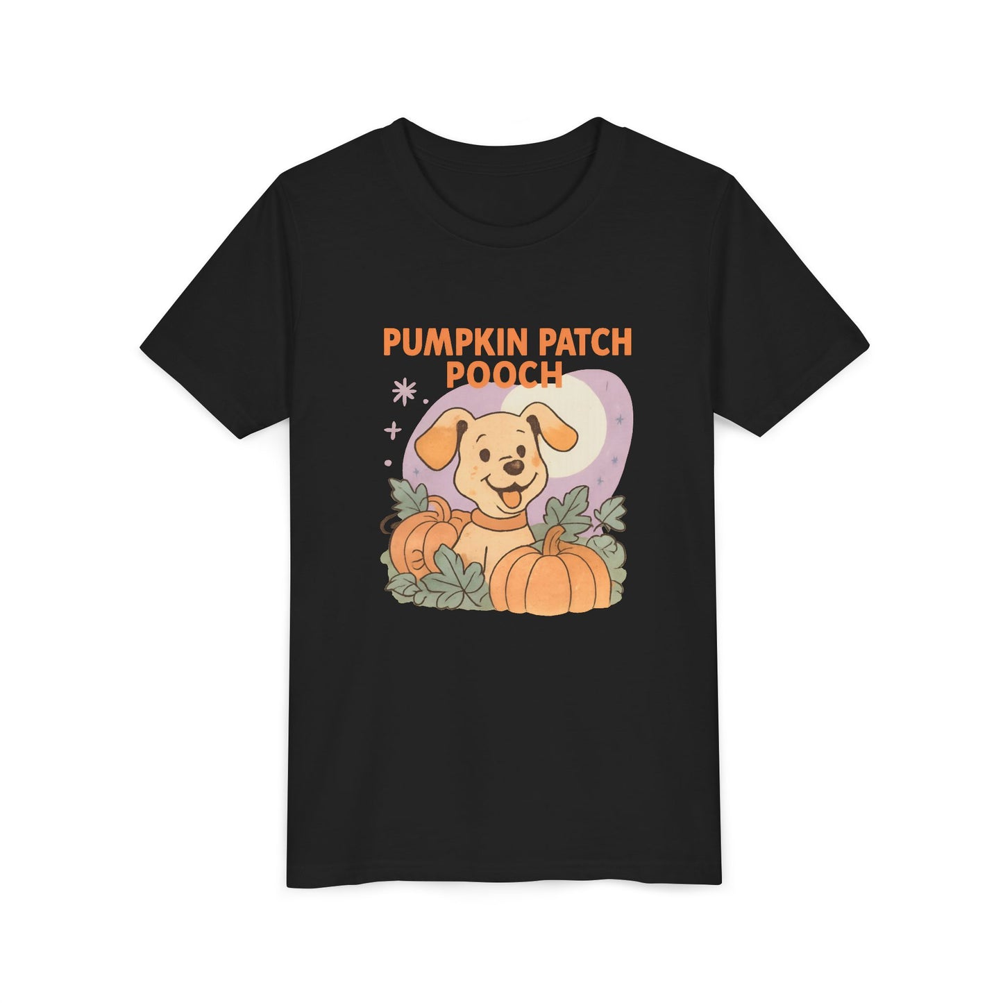 Pumpkin Patch Dog Youth Tee | Cute Halloween Shirt, Kids Fall Apparel, Dog Lover Gift, Autumn T-Shirt, Halloween Celebration