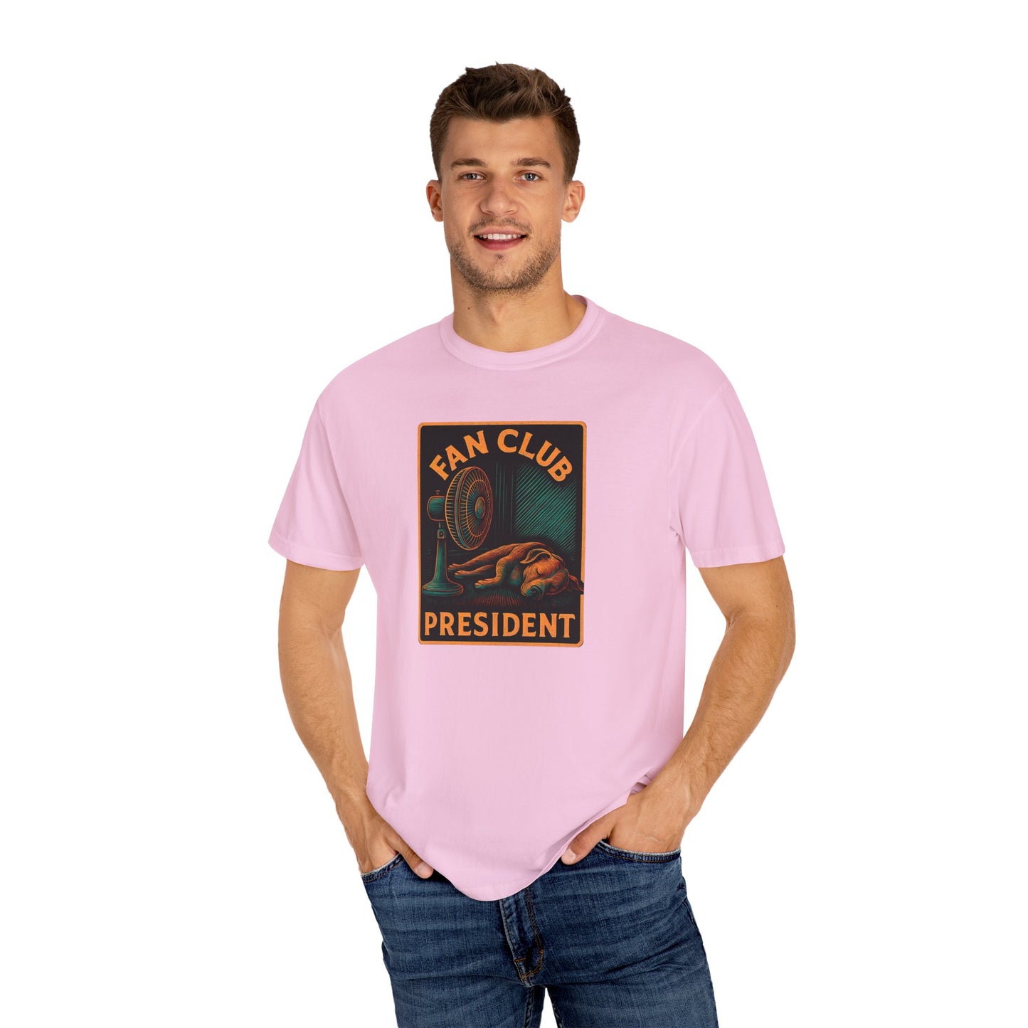 Fan Club President Unisex T-shirt, Garment-Dyed Tee, Unique Gift, Club Member Apparel, Casual Wear, Fan Merchandise