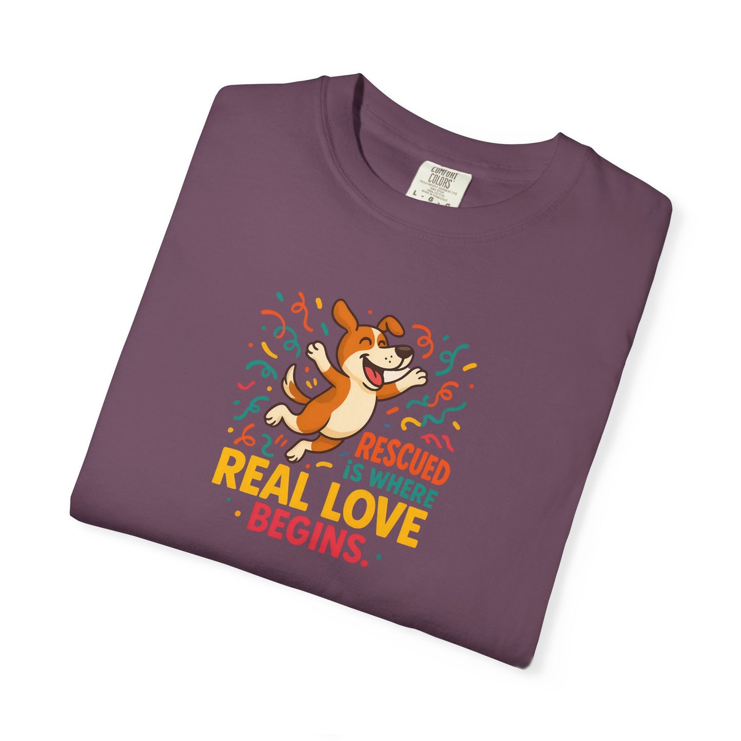 Rescue Love T-Shirt, Unisex Dog Lover Tee, Adoption Awareness Shirt, Pet Rescue Apparel, Gift for Animal Lovers