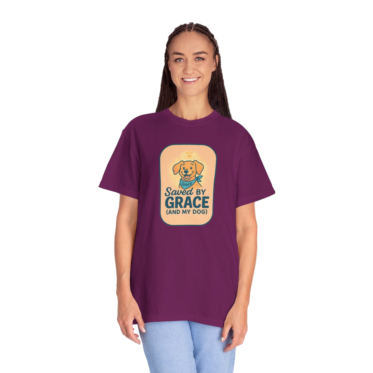 Dog Lover's Saved by Grace T-Shirt, Pet Lover Gift, Casual Tee, Birthday, Dog Adoption, Unisex Fashion, Cute Animal Shirt