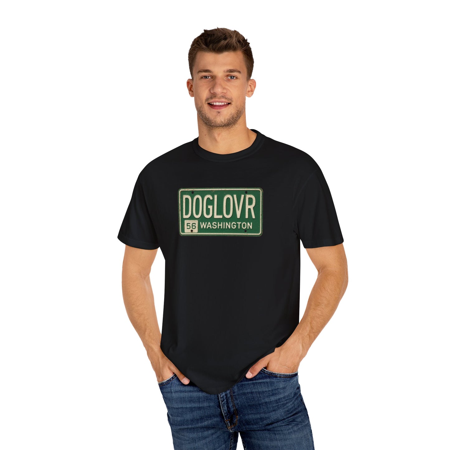 Vintage Washington State DOGLOVR State License Plate T-Shirt