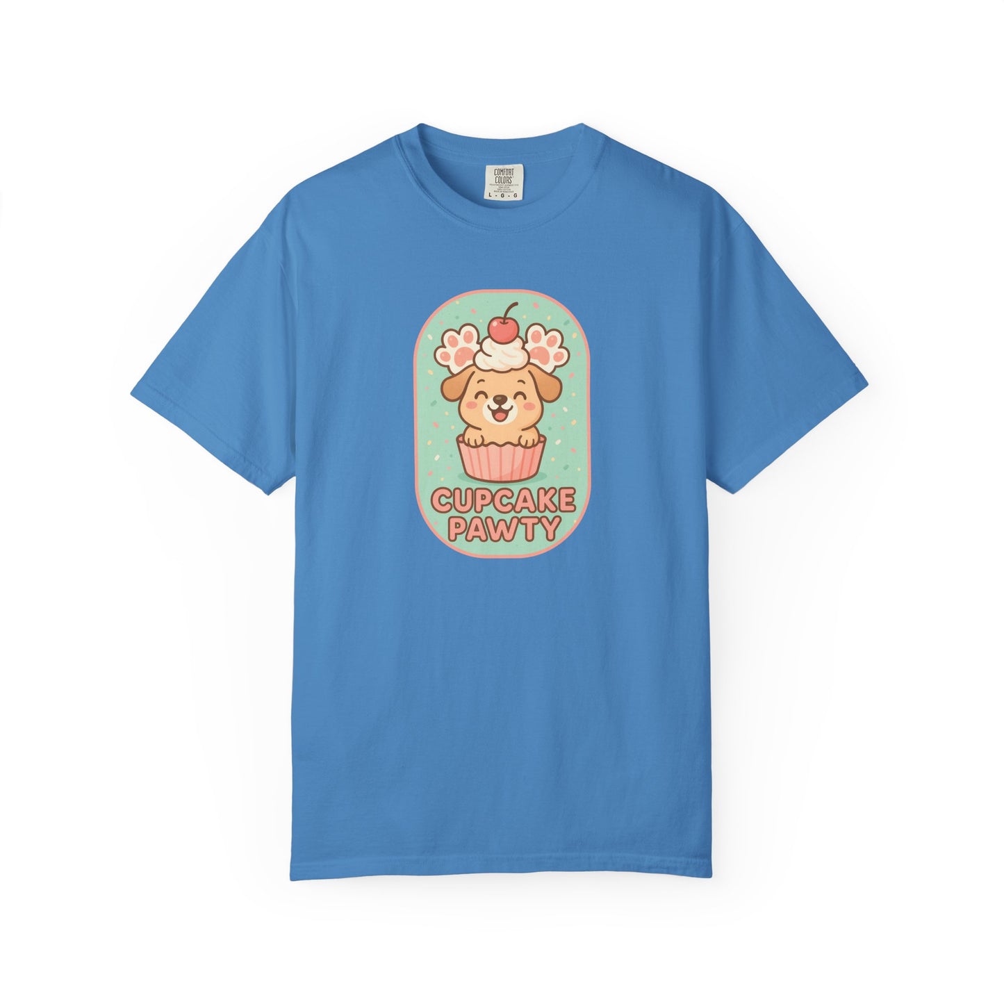 Cute Dog Cupcake Pawty Unisex T-shirt, Perfect for Animal Lovers, Pet Birthdays, Gifts, Casual Wear, Fun Gatherings, Dog Celebrations