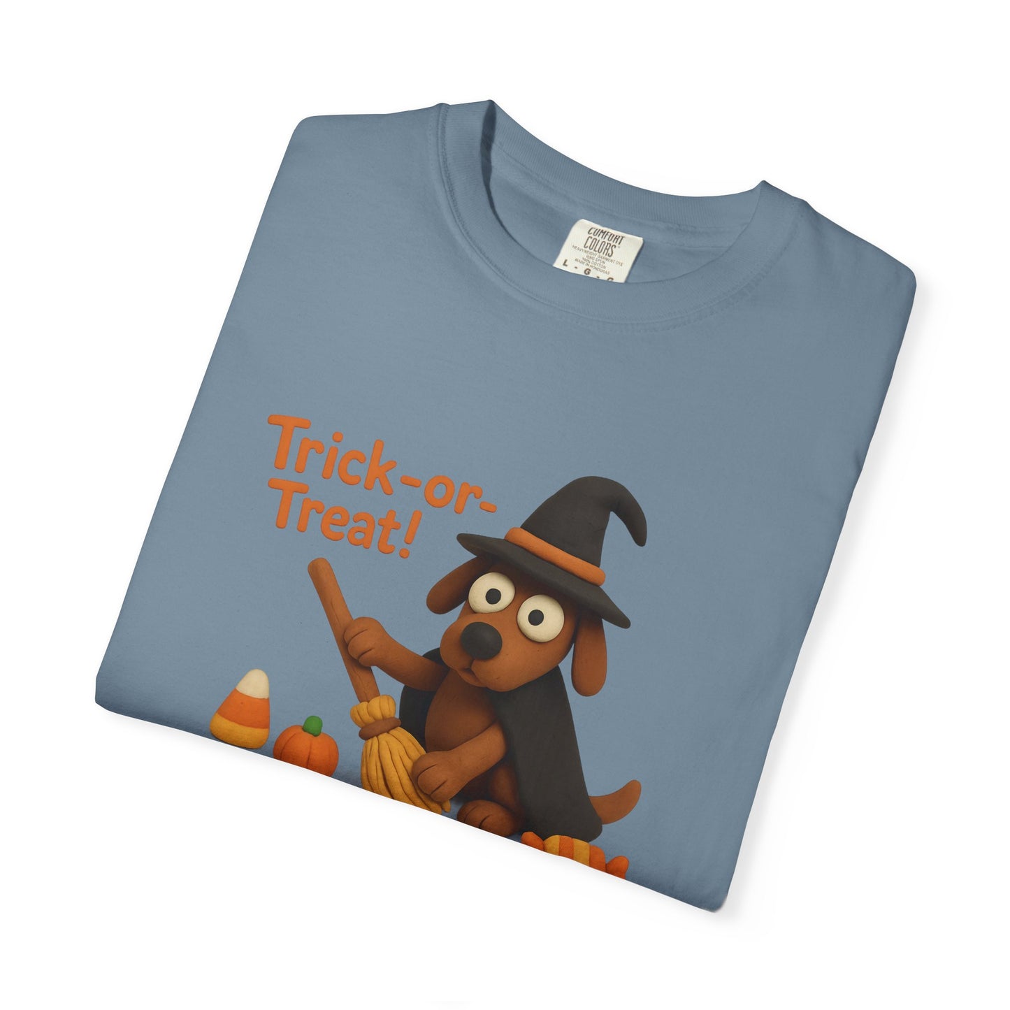 Cute Halloween Dog T-Shirt, Trick-or-Treat Shirt, Fall Apparel, Pet Lover Gift, Unisex Halloween Clothing, Animal Lover Tee