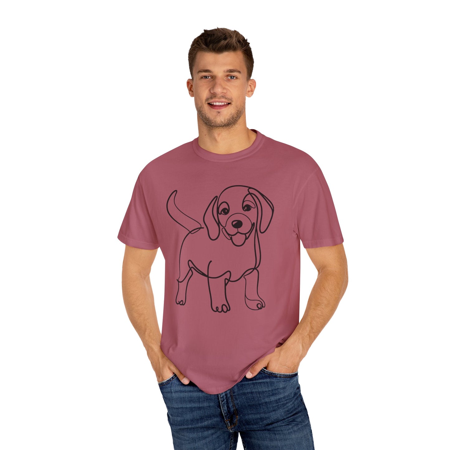 I๐ถ Nose First โ Minimalist Beagle Line Art Tee - Perfect for Dog Lovers