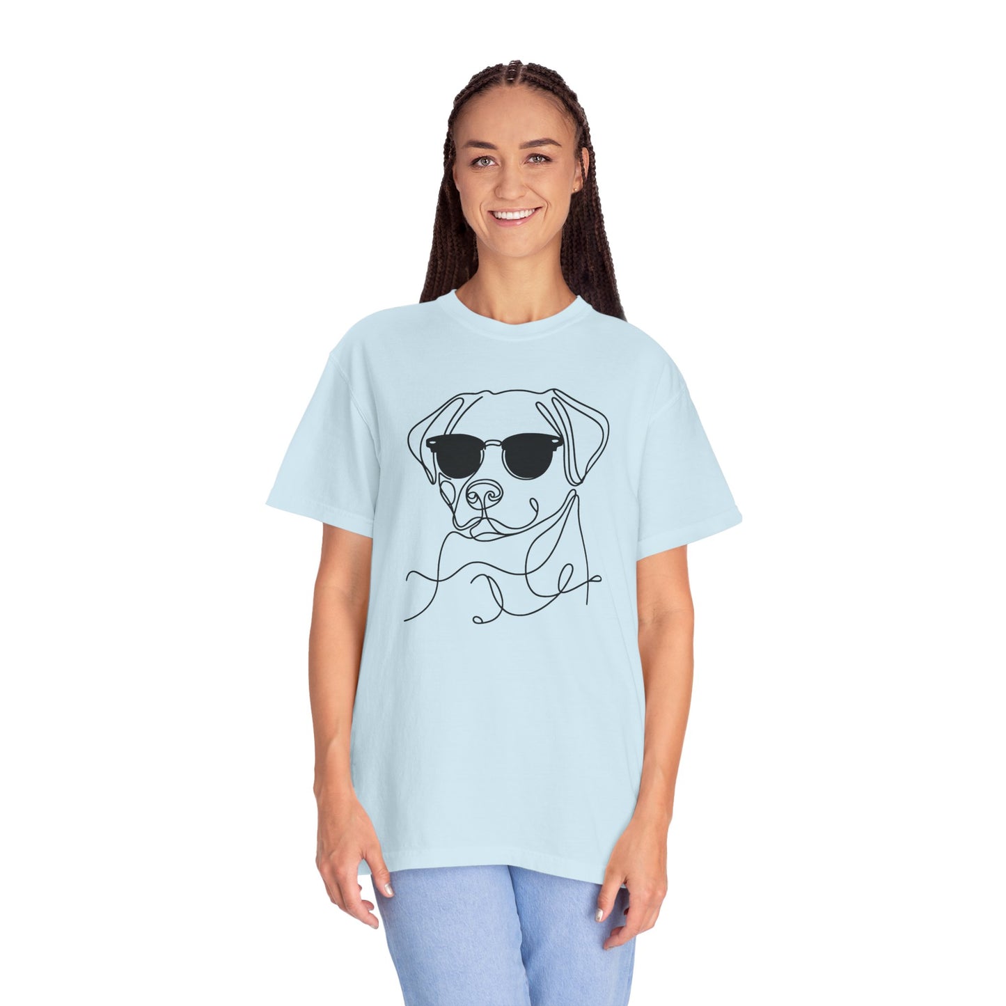 Cool Dog Line Art T-Shirt, Pet Lover Gift, Unisex Tee, Animal Lover Shirt, Casual Wear, Dog Mom Gift, Birthday Present, Dog Themed Apparel