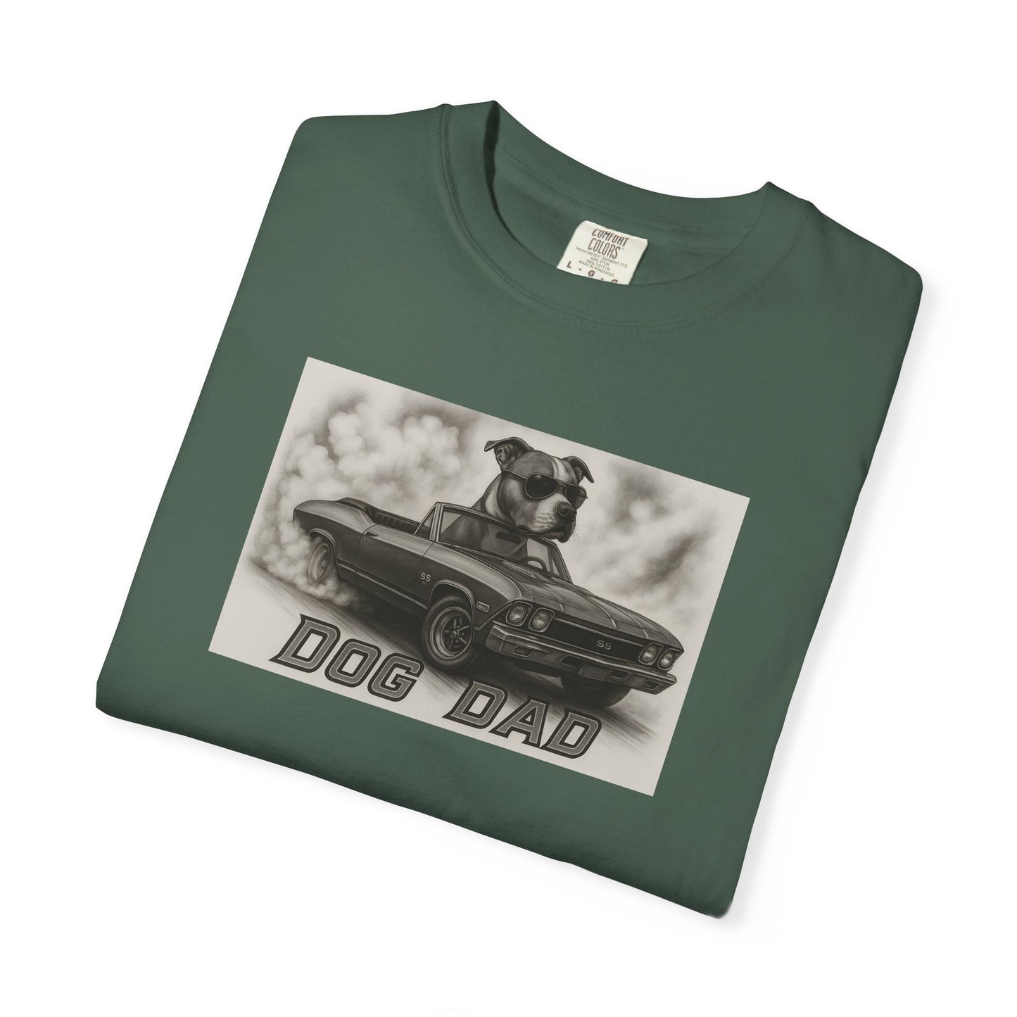 Dog Dad - American Staffordshire Terrier - Cool Dogs in Cool Cars T-Shirt Collection | Funny Dog Lover Apparel for Men