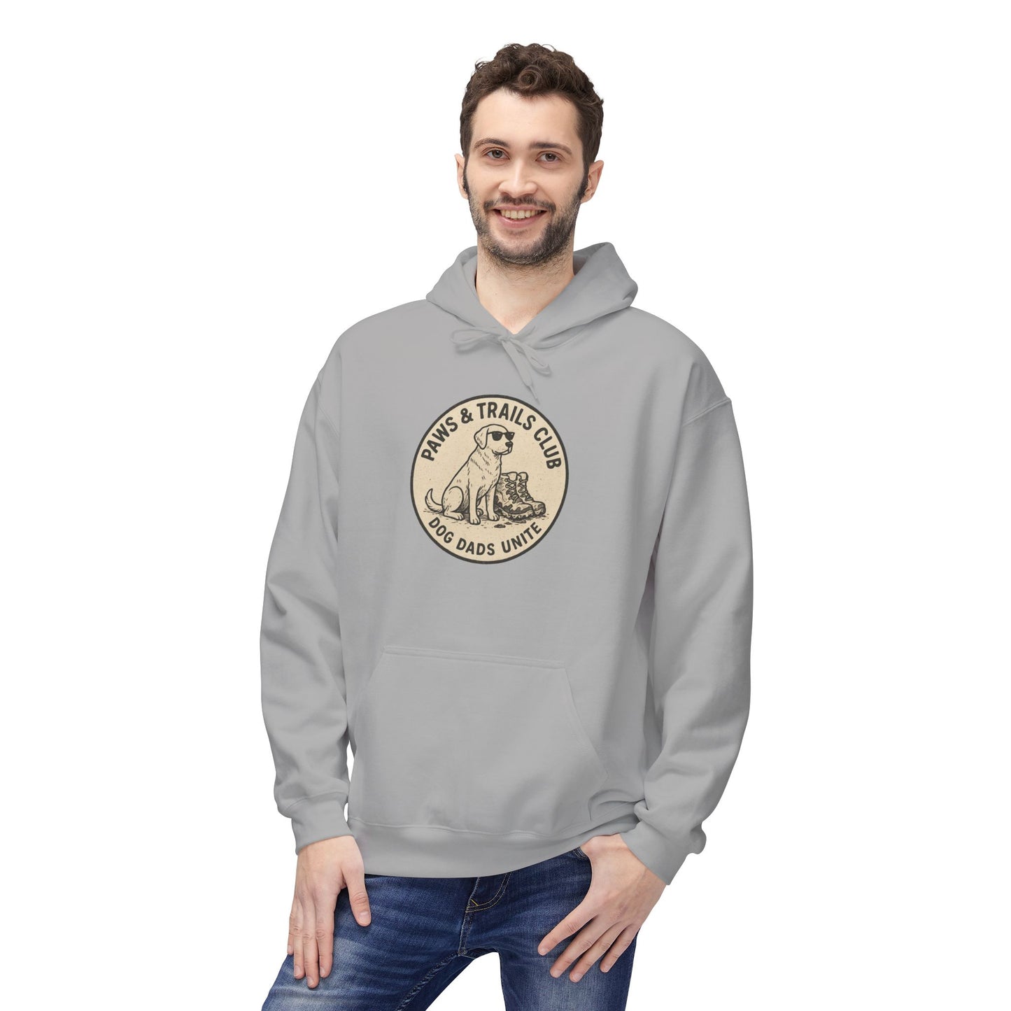 Dog Dad Fleece Hoodie, Unisex Softstyle Hooded Sweatshirt, Perfect Gift for Dog Lovers, Comfortable and Stylish