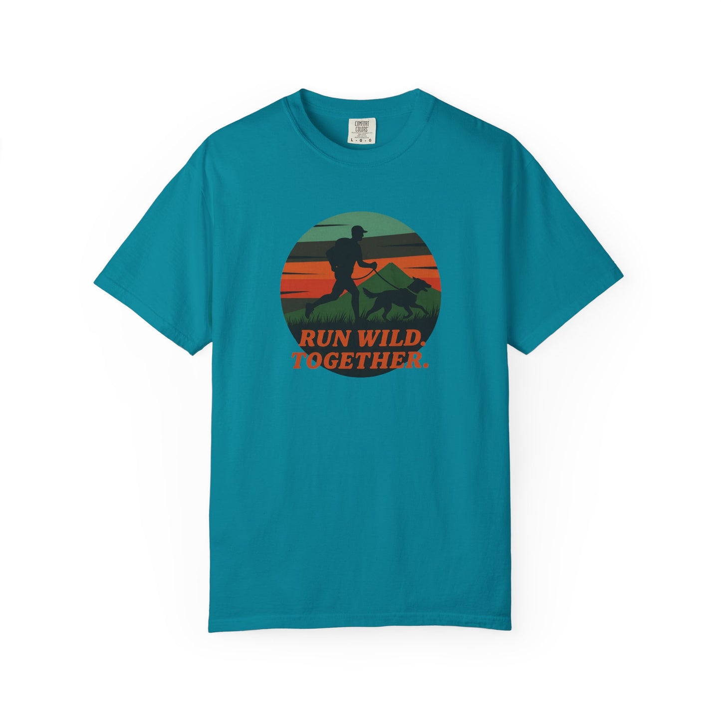 Canicross - Unisex Garment-Dyed T-Shirt - Run Wild Together Adventure Tee