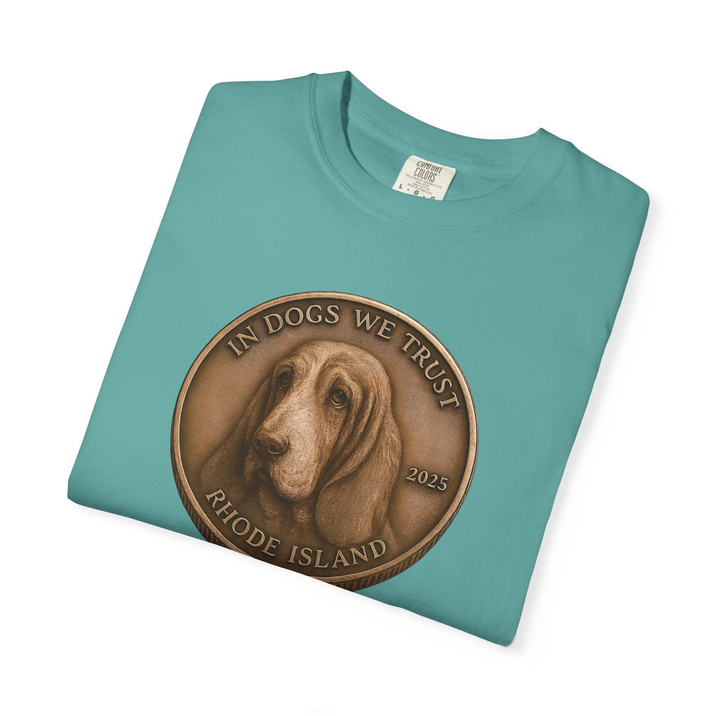 Rhode Island State Coin T-Shirt Collection - Proud Dog Breed Illustrations