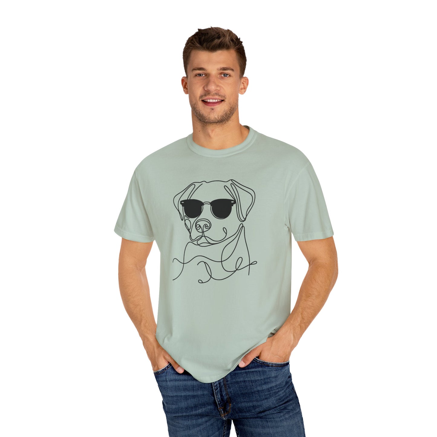 Cool Dog Line Art T-Shirt, Pet Lover Gift, Unisex Tee, Animal Lover Shirt, Casual Wear, Dog Mom Gift, Birthday Present, Dog Themed Apparel