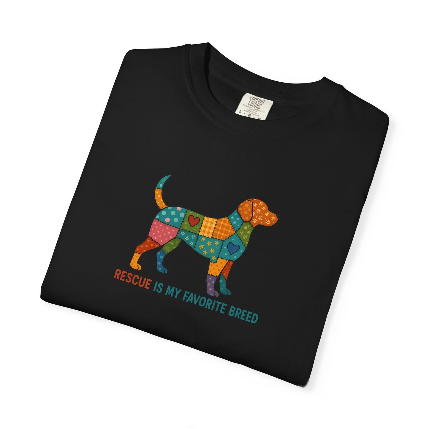 Colorful Dog Rescue T-Shirt, Gift for Dog Lovers, Adoption Awareness Tee, Casual Wear for Animal Lovers, Eco-Friendly Fashion