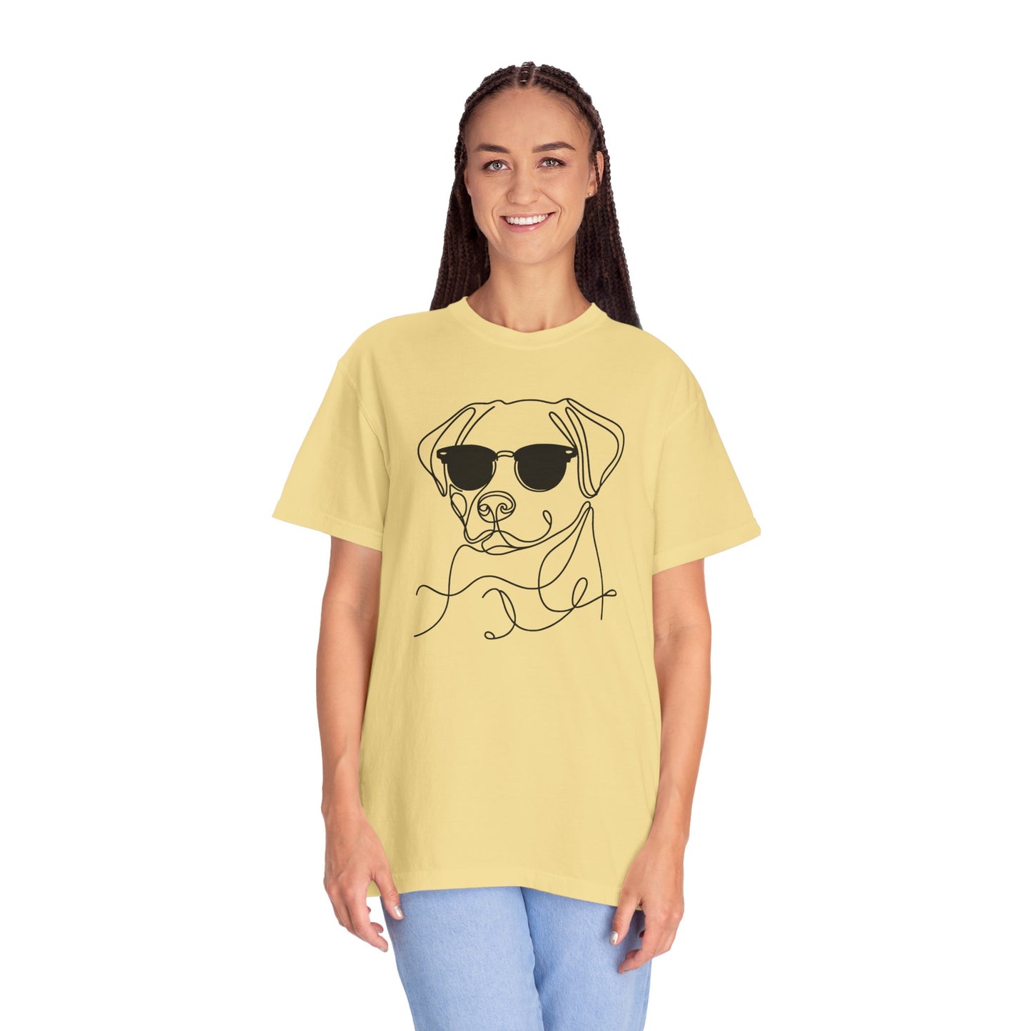 Cool Dog Line Art T-Shirt, Pet Lover Gift, Unisex Tee, Animal Lover Shirt, Casual Wear, Dog Mom Gift, Birthday Present, Dog Themed Apparel