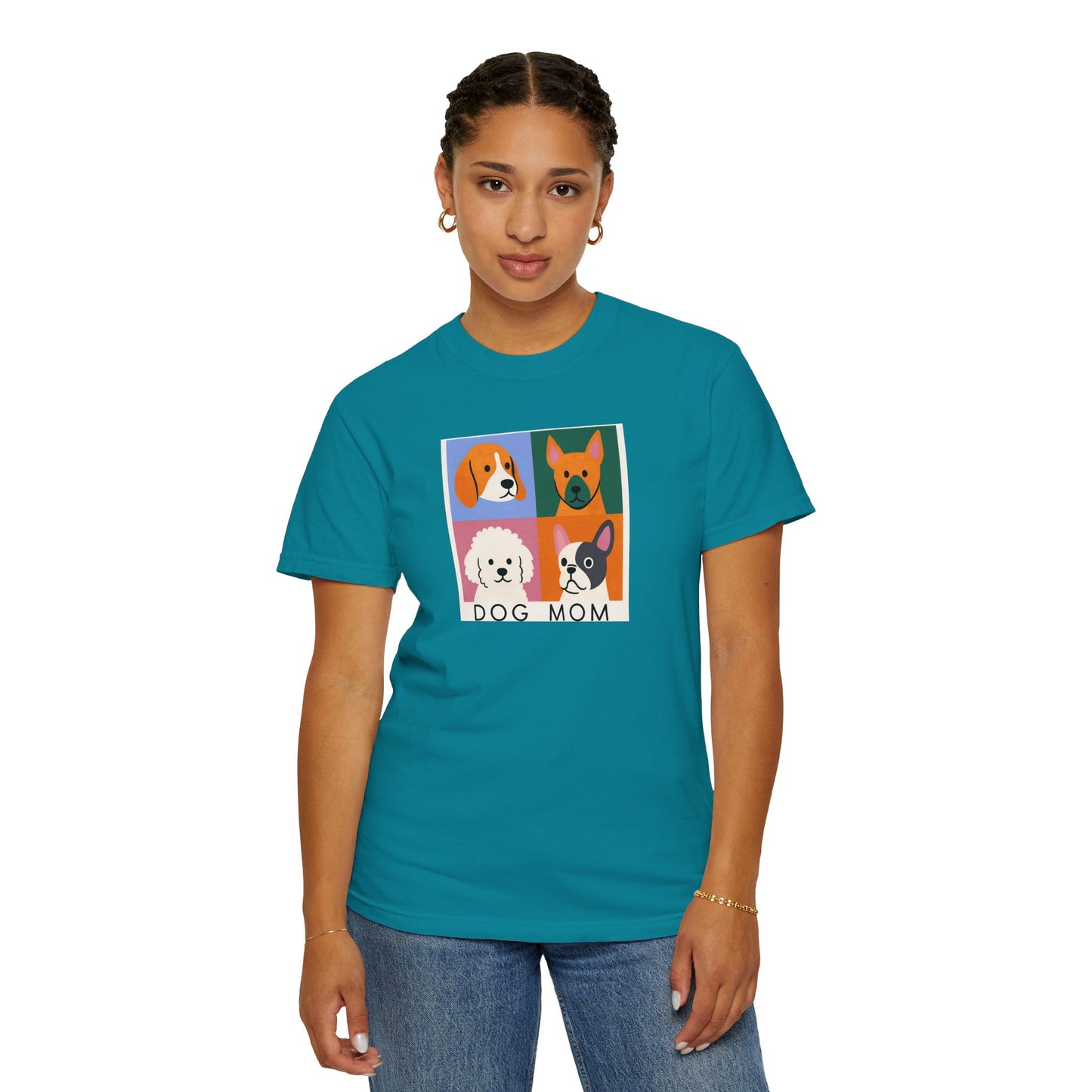 Dog Mom T-shirt - Unisex Garment-Dyed Tee for Dog Lovers