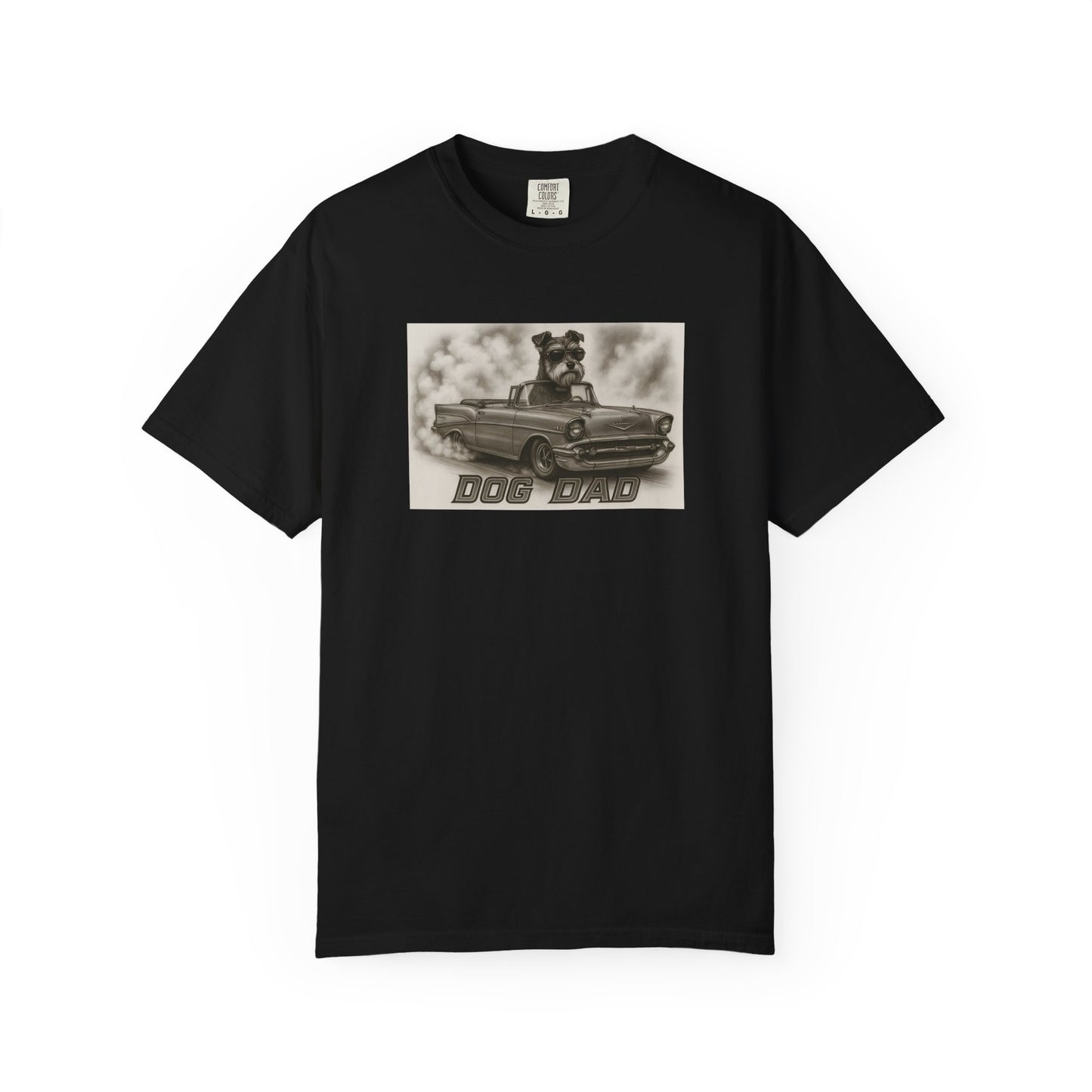 Dog Dad - Miniature Schnauzer - Cool Dogs in Cool Cars T-Shirt Collection | Funny Dog Lover Apparel for Men