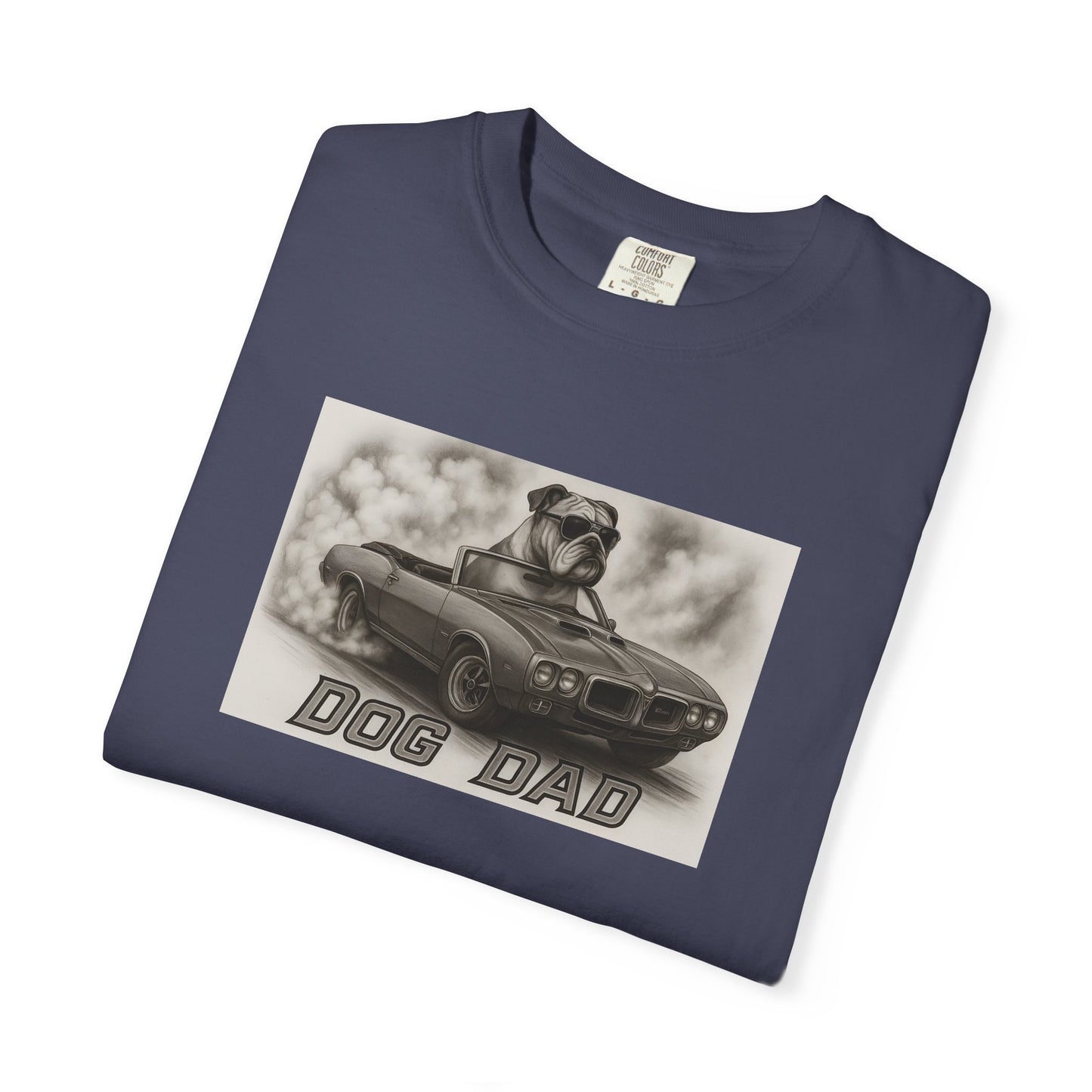 Dog Dad - Bulldog - Cool Dogs in Cool Cars T-Shirt Collection | Funny Dog Lover Apparel for Men