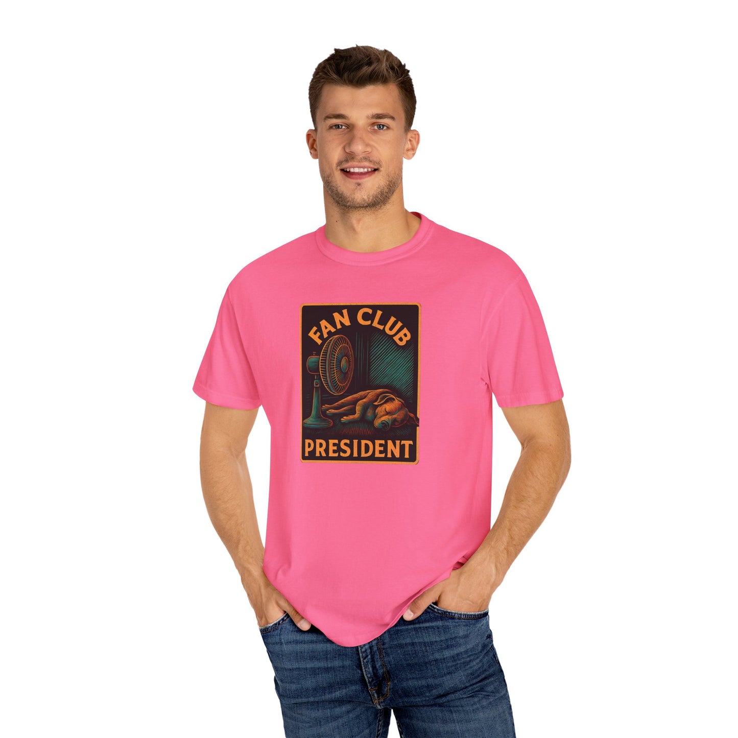 Fan Club President Unisex T-shirt, Garment-Dyed Tee, Unique Gift, Club Member Apparel, Casual Wear, Fan Merchandise
